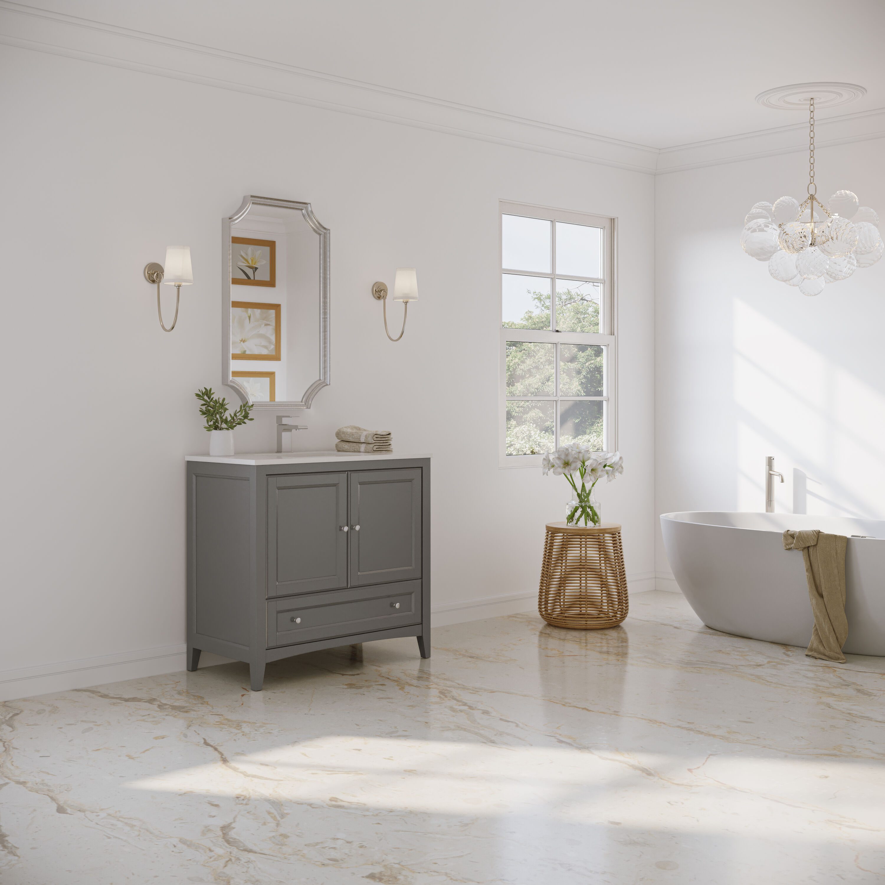 Fresca FCB2036GR-CWH-U Bath-Vanity-Combo - View #5