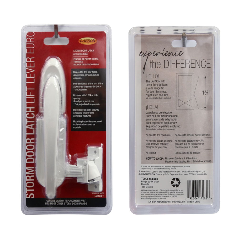 Georgian Lever And Storm Door Handle, Black, Mulitple Door Thickness
