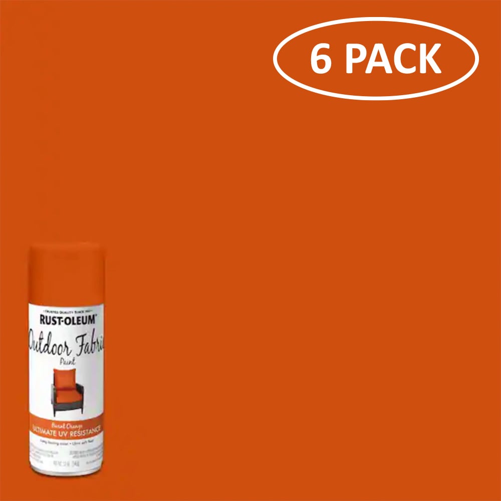 Rust-Oleum 352122SOS Specialty Outdoor Fabric 6 -Pack Matte Burnt Orange Spray paint ( NET WT. 12-oz )