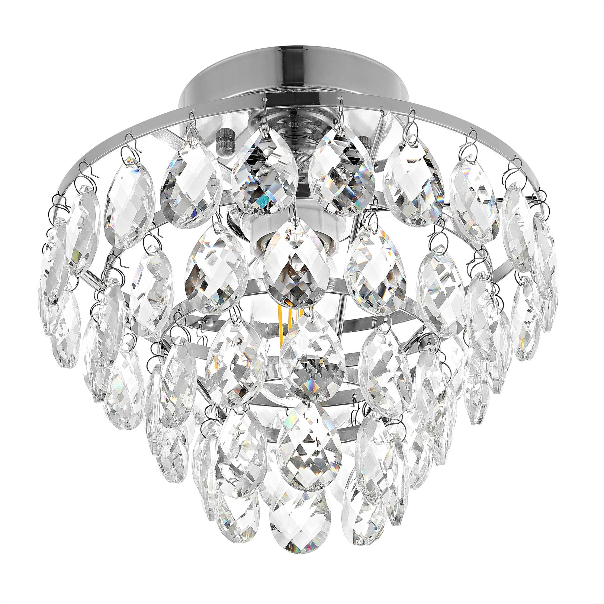 GETLEDEL LEFM-TR06-CH 1 -Light 9.5-in Chrome Semi Flush Mount Light