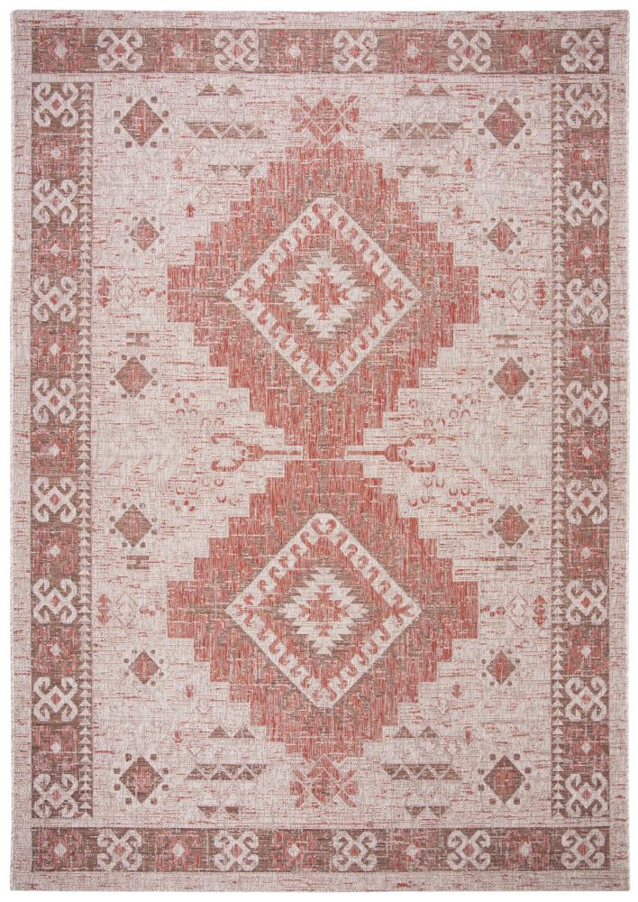Safavieh CY8546-36512-8 Courtyard Pestra 8 x 11 (ft) Loomed Polypropylene Beige/Red Rectangular Indoor/Outdoor Abstract Area rug