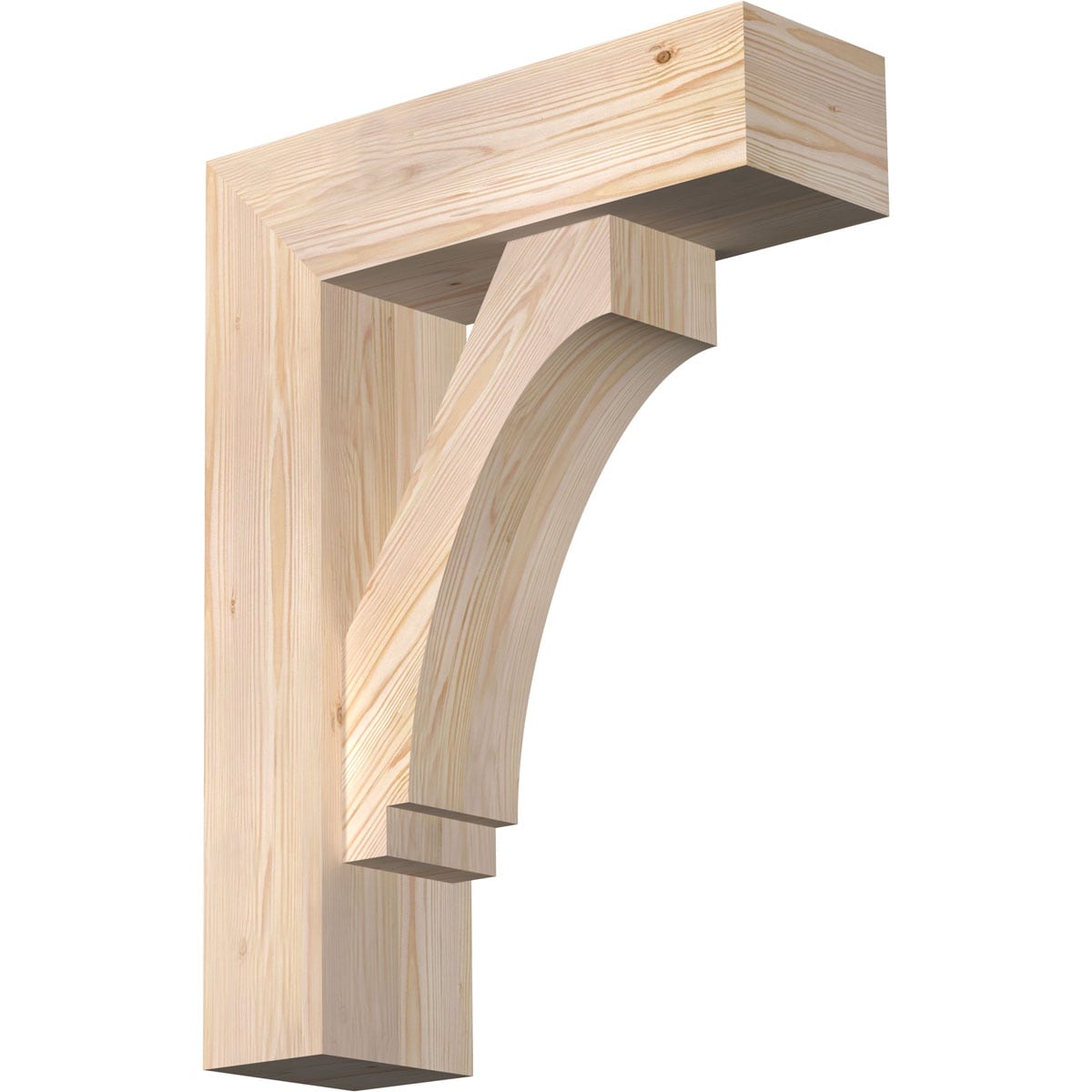 Ekena Millwork 1462976 Imperial Block Smooth Bracket with Offset Brace 7-1/2-in x 24-in x 32-in Douglas fir Brown Wood Standard bracket