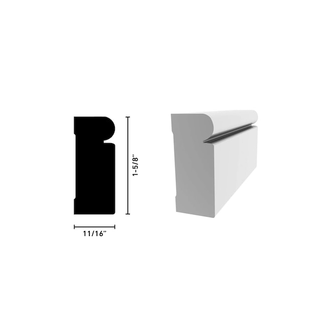 Royal® Building Products 11/16 x 11/16 x 8' White PVC Cove Moulding Royal® Building Products 11/16 x 11/16 x 8' White PVC Cove Moulding