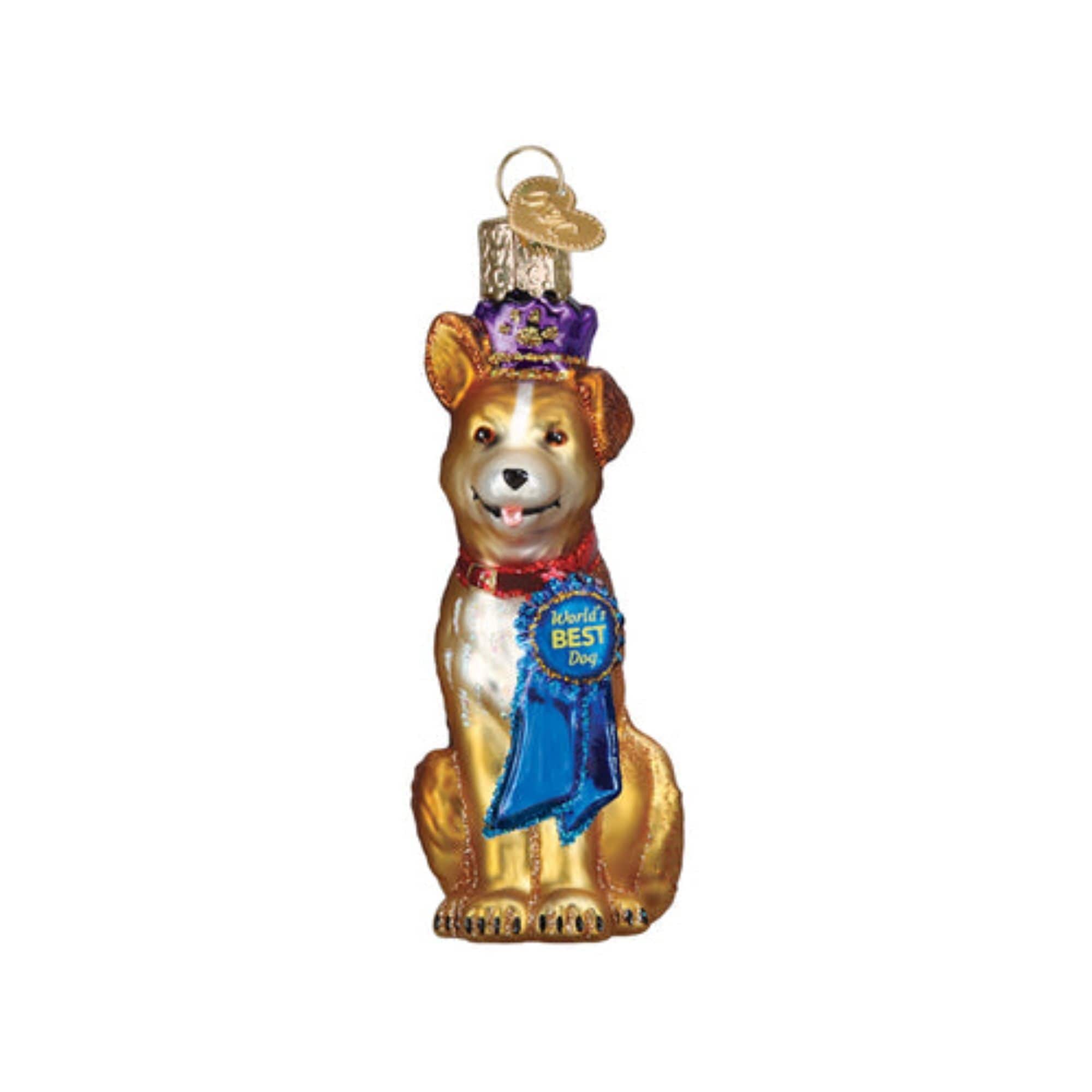 Old World Christmas 729343126719 Blown Glass Ornament for Christmas Tree - World's Best Dog