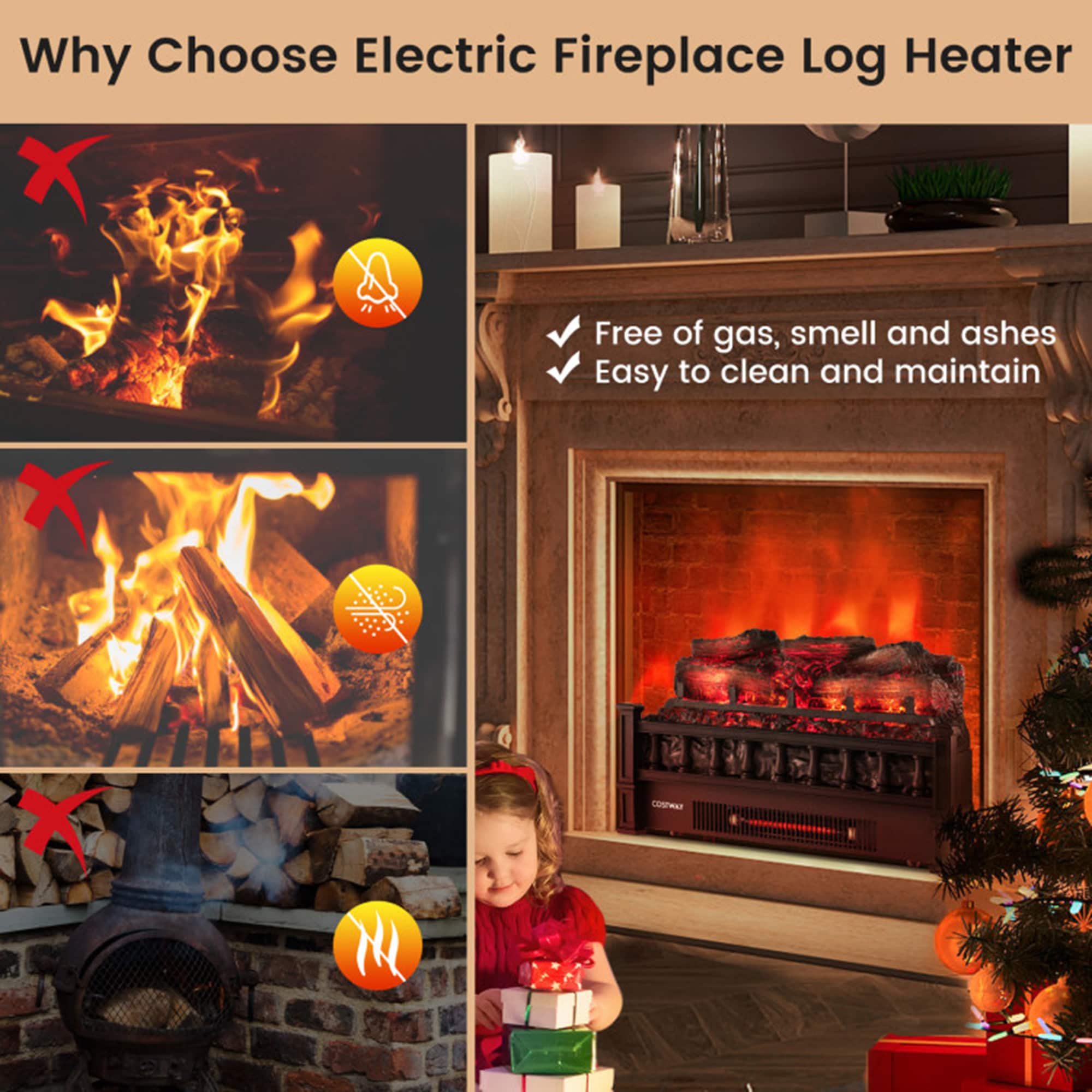 Mondawe MO-SEF5876 Electric-Fireplace-Logs - View #7