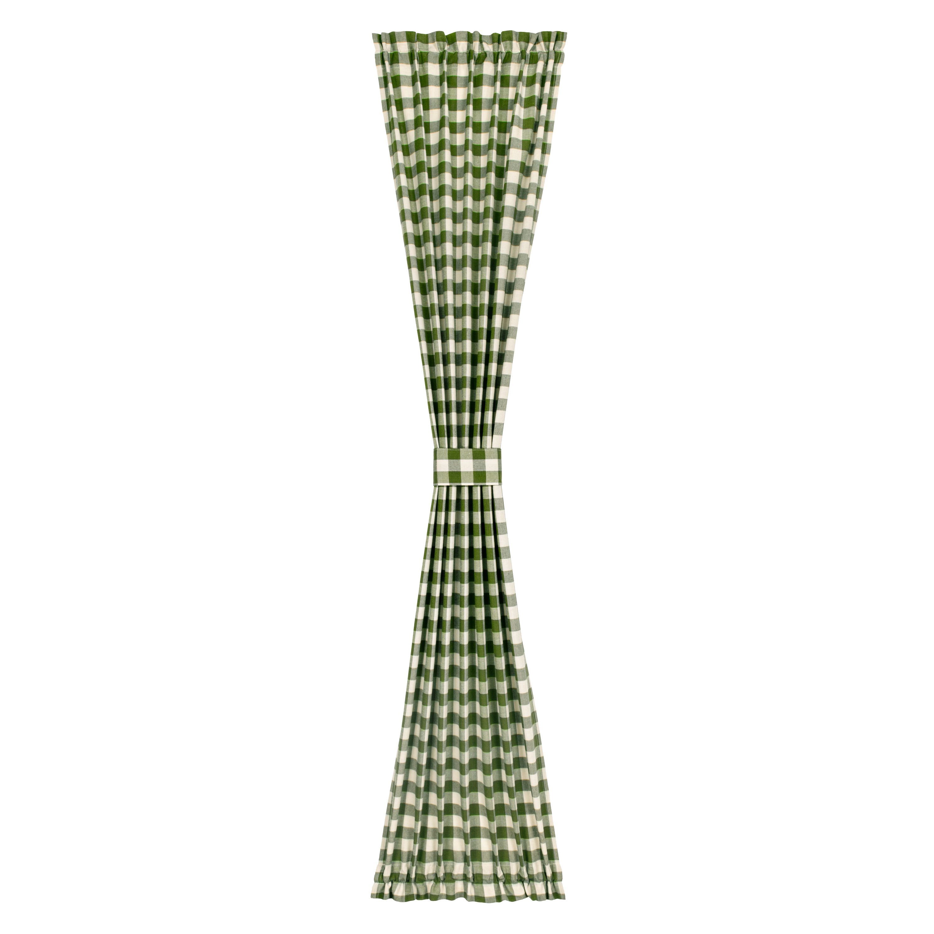 Achim BC25X72SG6 72-Inches Sage Plaid Light filtering Rod pocket Curtain panel pair