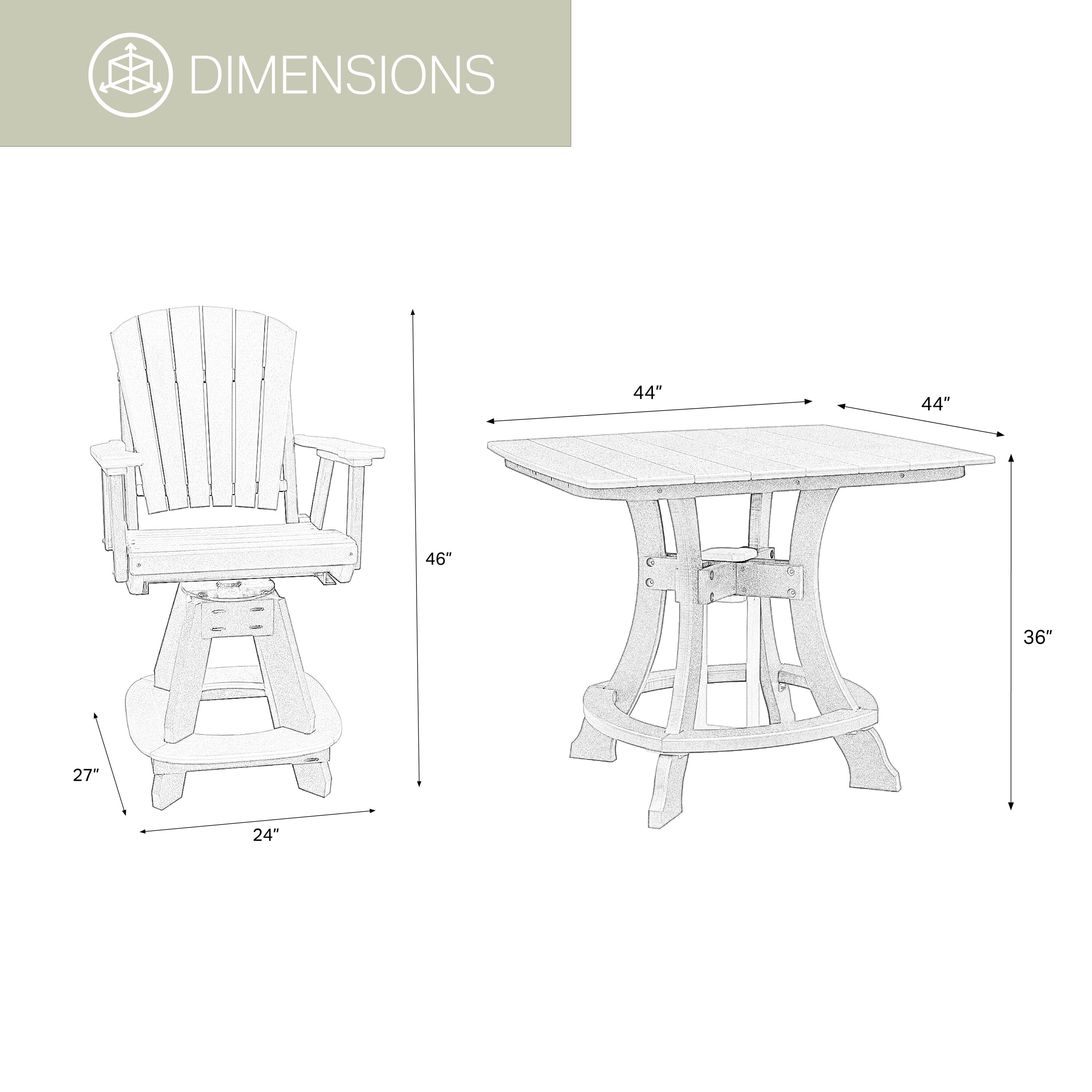 American Furniture Classics CS130WWBK-K Patio-Dining-Sets - View #5