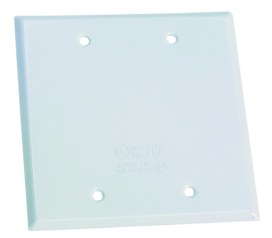 Sigma Engineered Solutions 14340WH 2 -Gang Square White Metal Weatherproof Electrical Box Cover