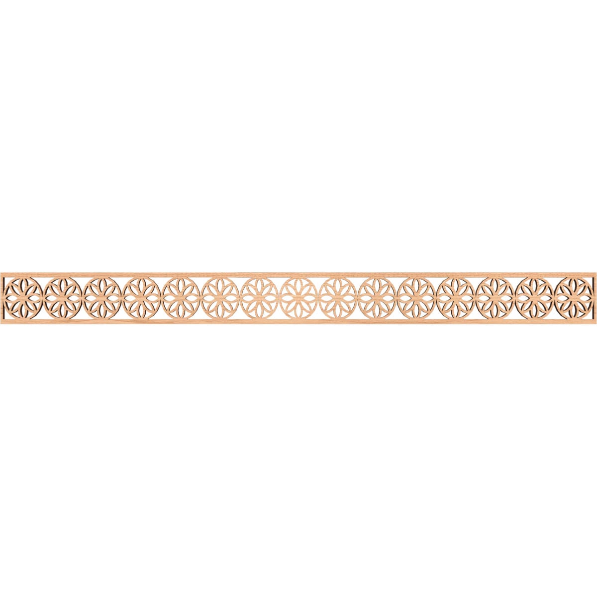 Ekena Millwork MLDB04X46BLUHI Blume Fretwork Flat Trim 4-in x 3.87-ft Hickory Brown Unfinished 2156527 Pierced Wall Panel Moulding