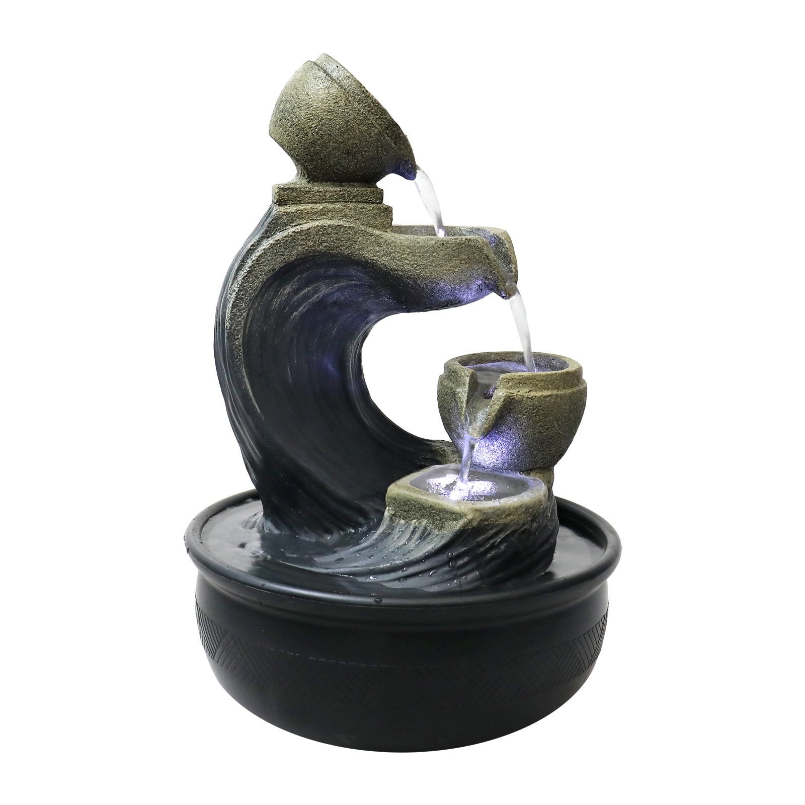 Watnature Indoor Tabletop Water Fountain 15.7-in Resin Tabletop Indoor Fountain #YDS31037