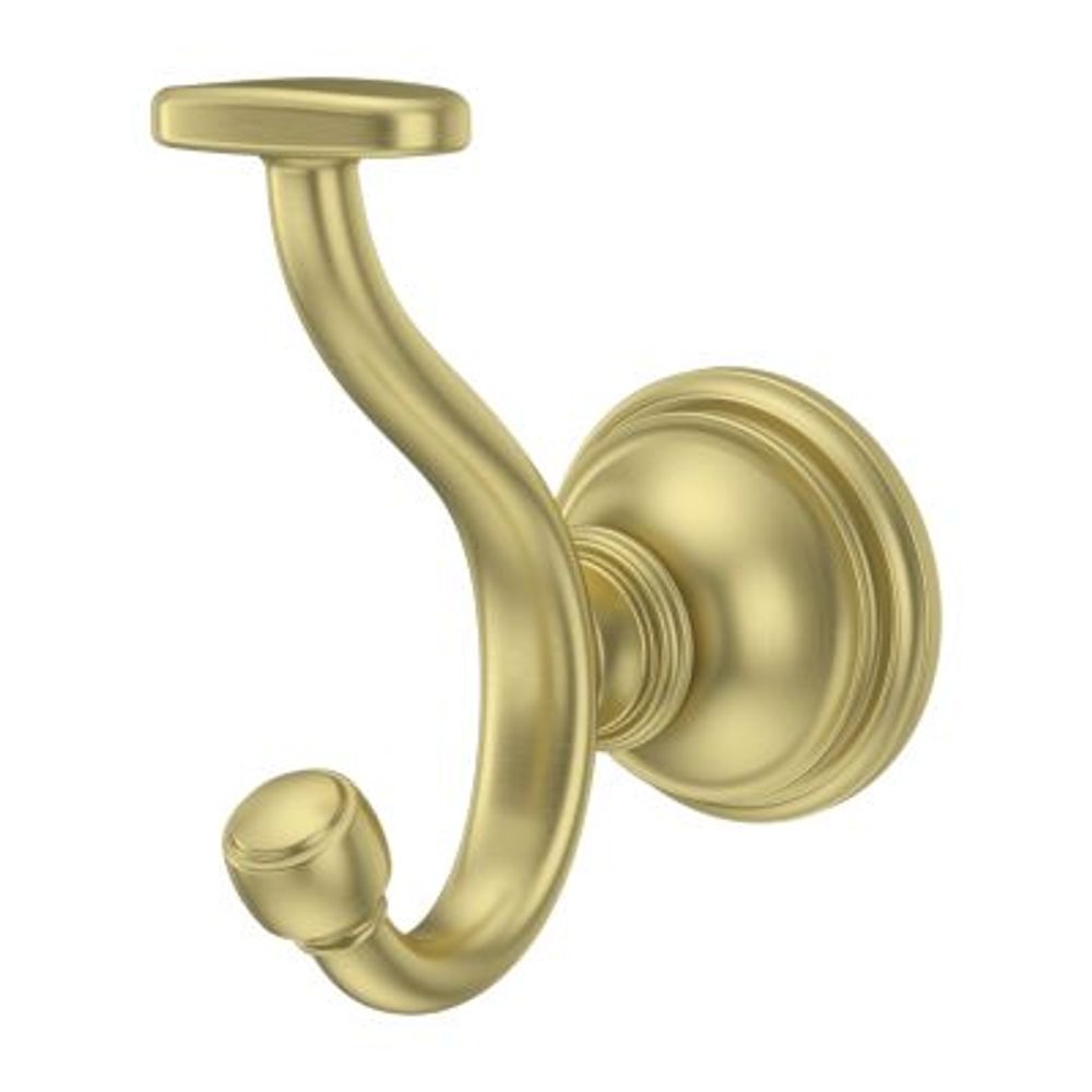 Moen Voss Brushed Gold Double-Hook Wall Mount Towel Hook in the