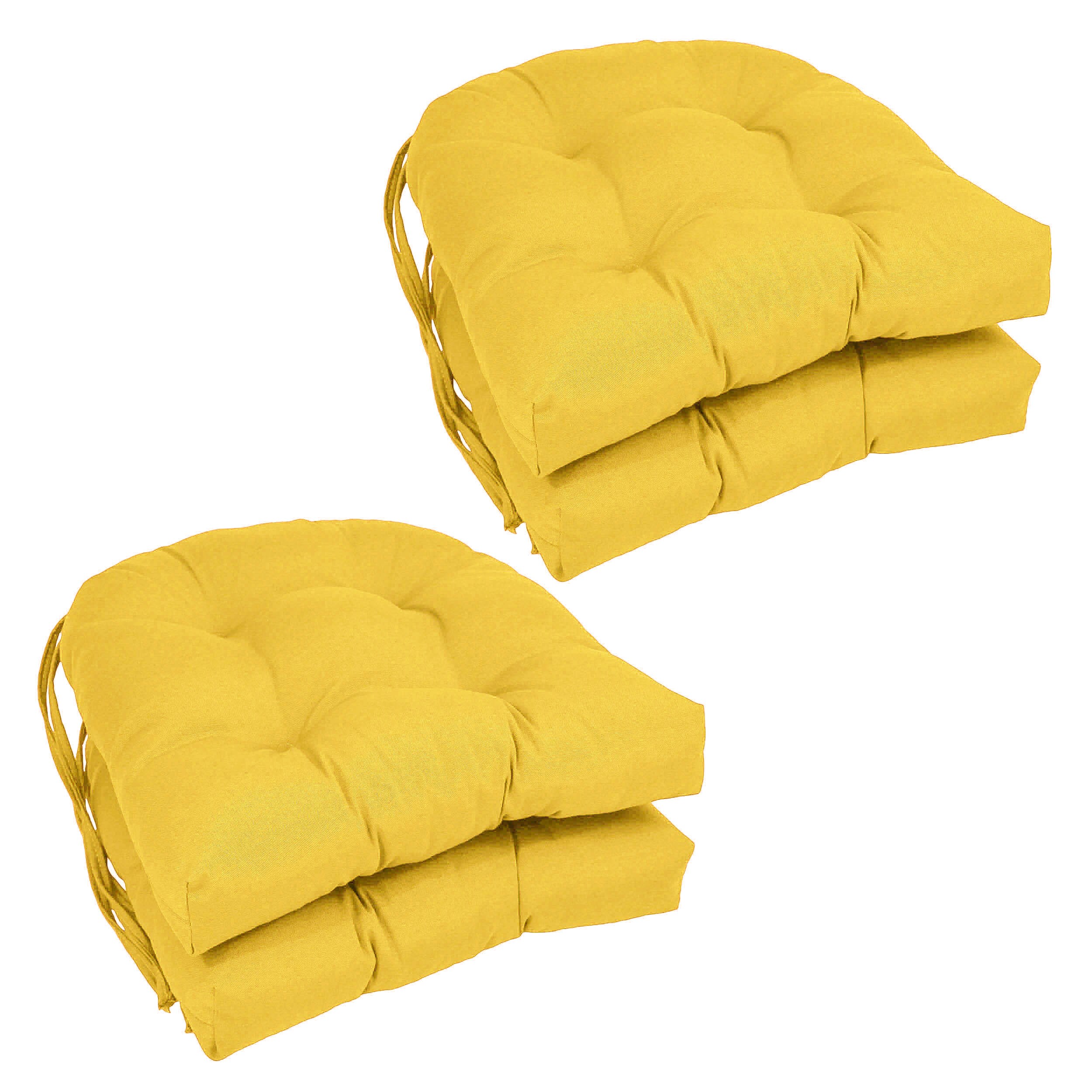 Blazing Needles Twill U-Shaped Indoor Chair Cushion - Set of 2