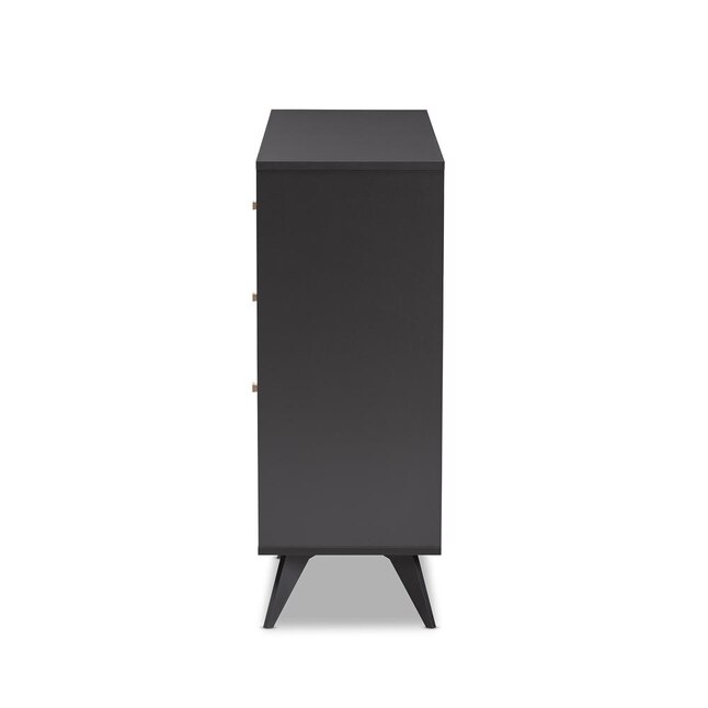 Baxton Studio Savino Wine Cabinet- Charcoal Baxton Studio Savino Wine Cabinet- Charcoal