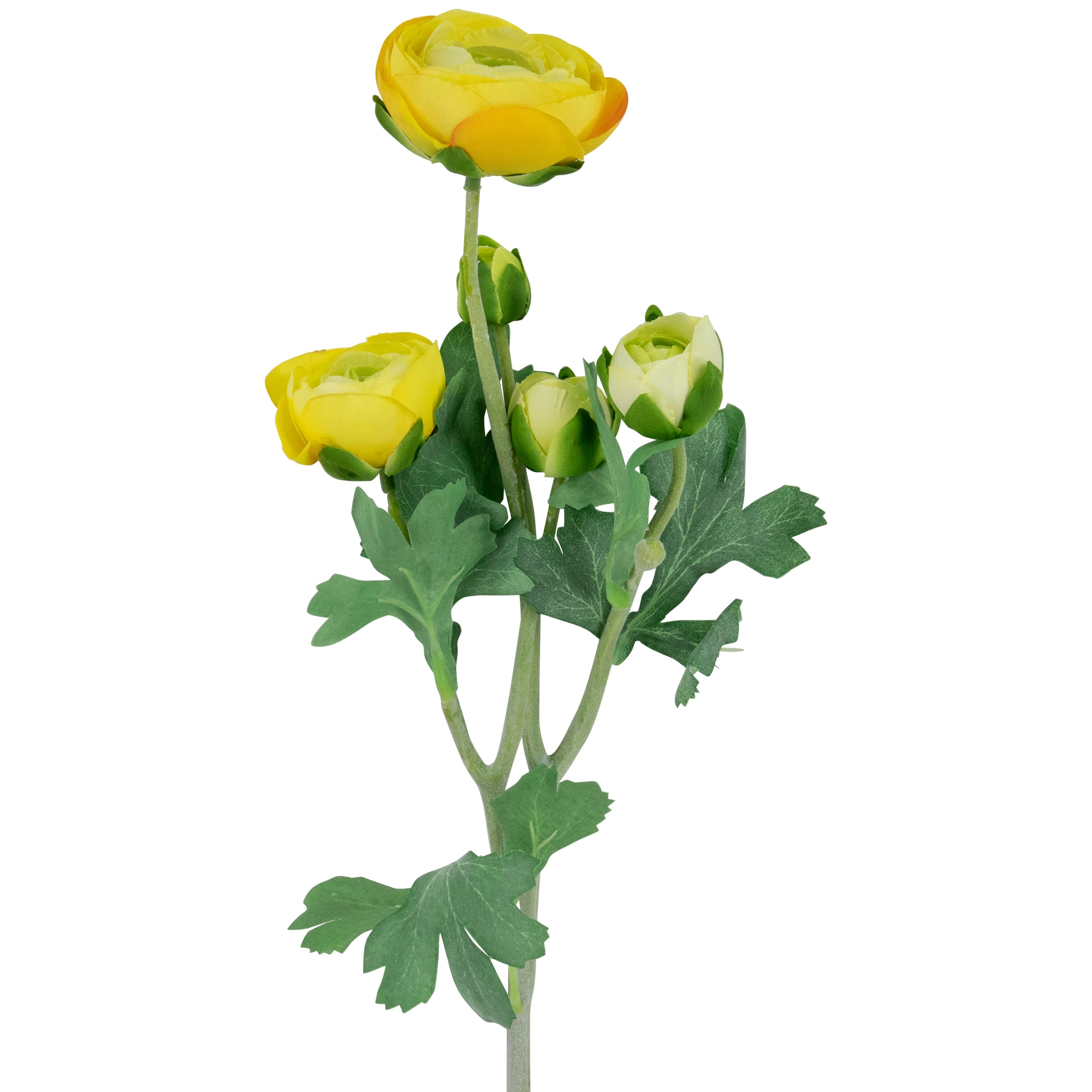 Northlight 21-in Yellow Indoor Hanging Ranunculus Artificial Flower in ...