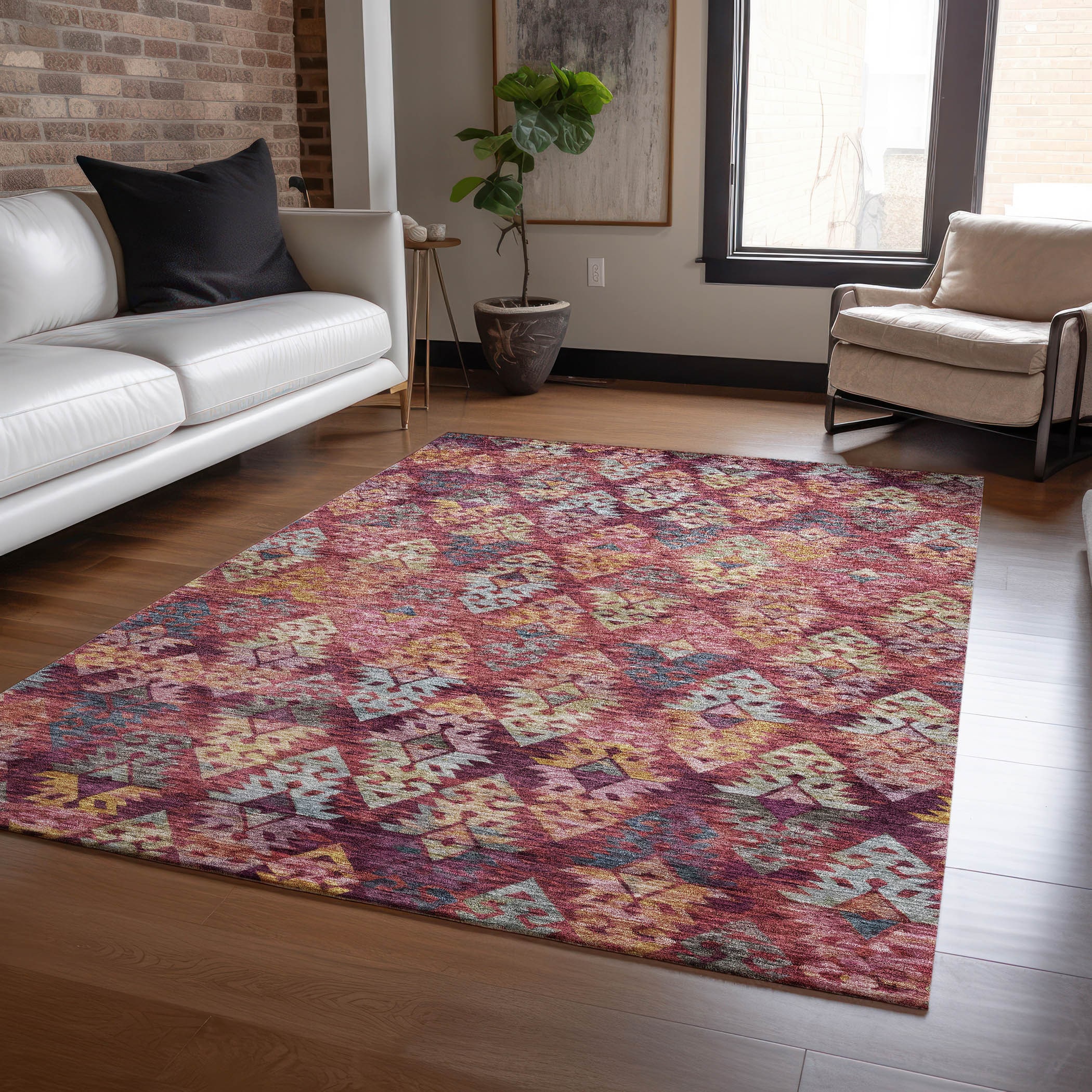 Addison Rugs ACN1637PK10X14 Chantille ACN1637PK 10 x 14 (ft) Loomed Polyester Paprika Rectangular Indoor/Outdoor Machine washable Area rug