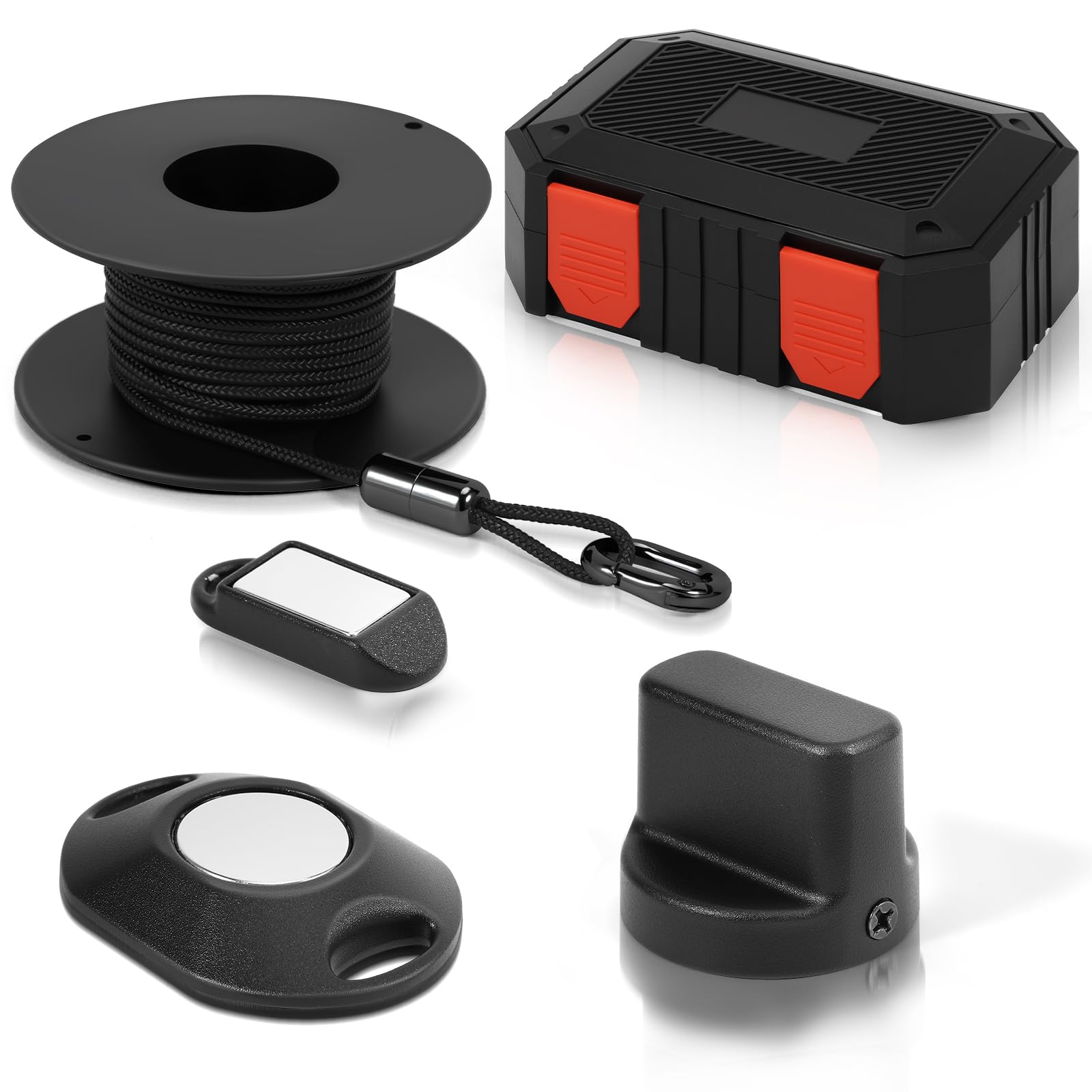 Anqtovp  Magnetic Wire Puller Kit 12 Gauge with 6 Meter High Density Nylon Rope and Metal Housing for Indoor Electrical Wiring and Cable Routing