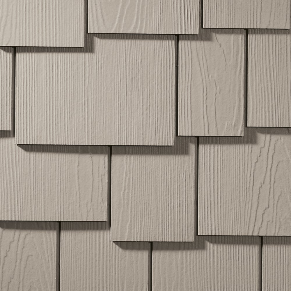 James Hardie 9751311 Statement Collection HZ10 Staggered Fiber Cement Cedarmill Shingle siding panel Cobble Stone 15.25-in x 48-in
