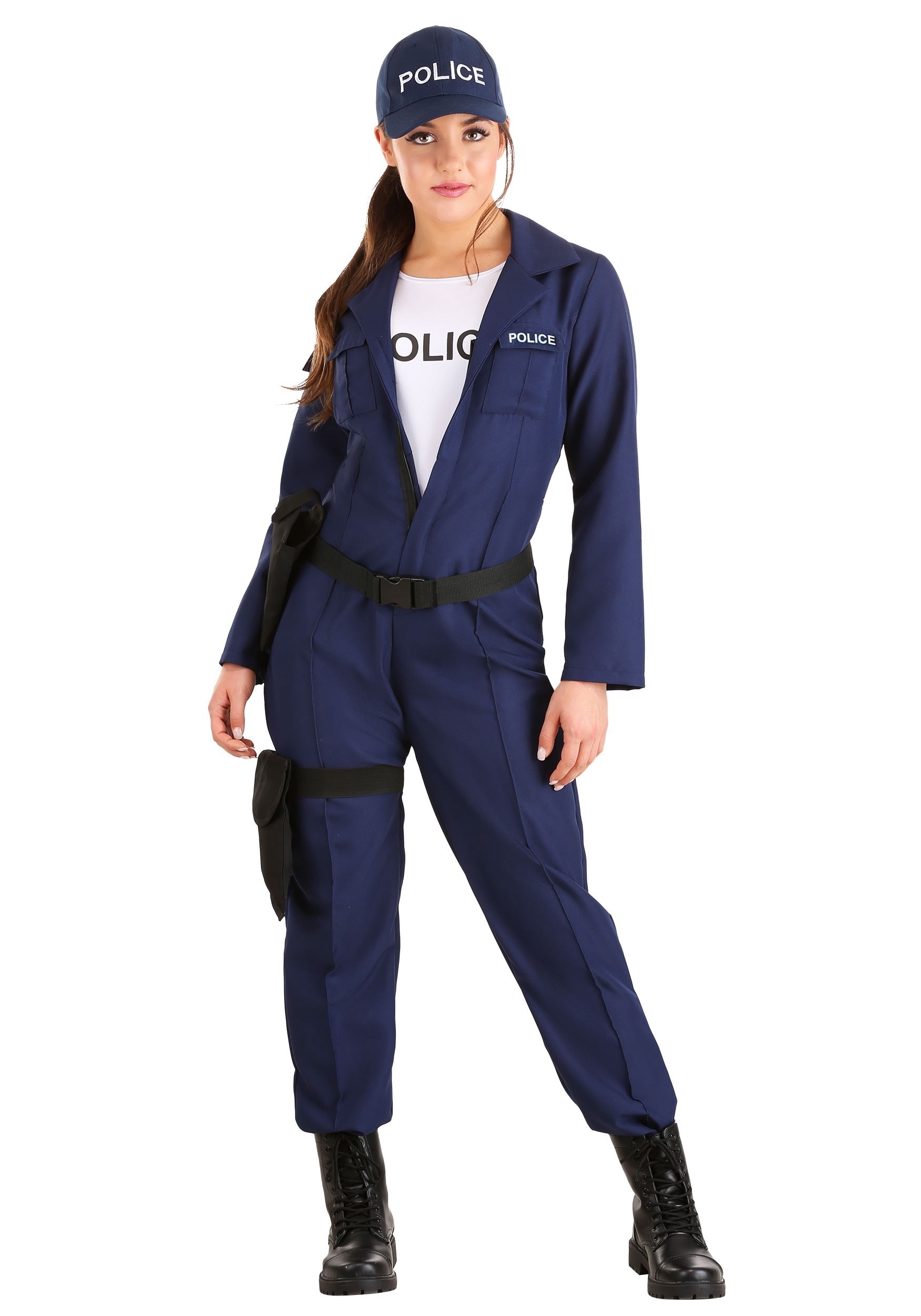 HalloweenCostumes.com FUN2413AD-XS FUN Costumes Women's Tactical Cop Jumpsuit Costume X-Small