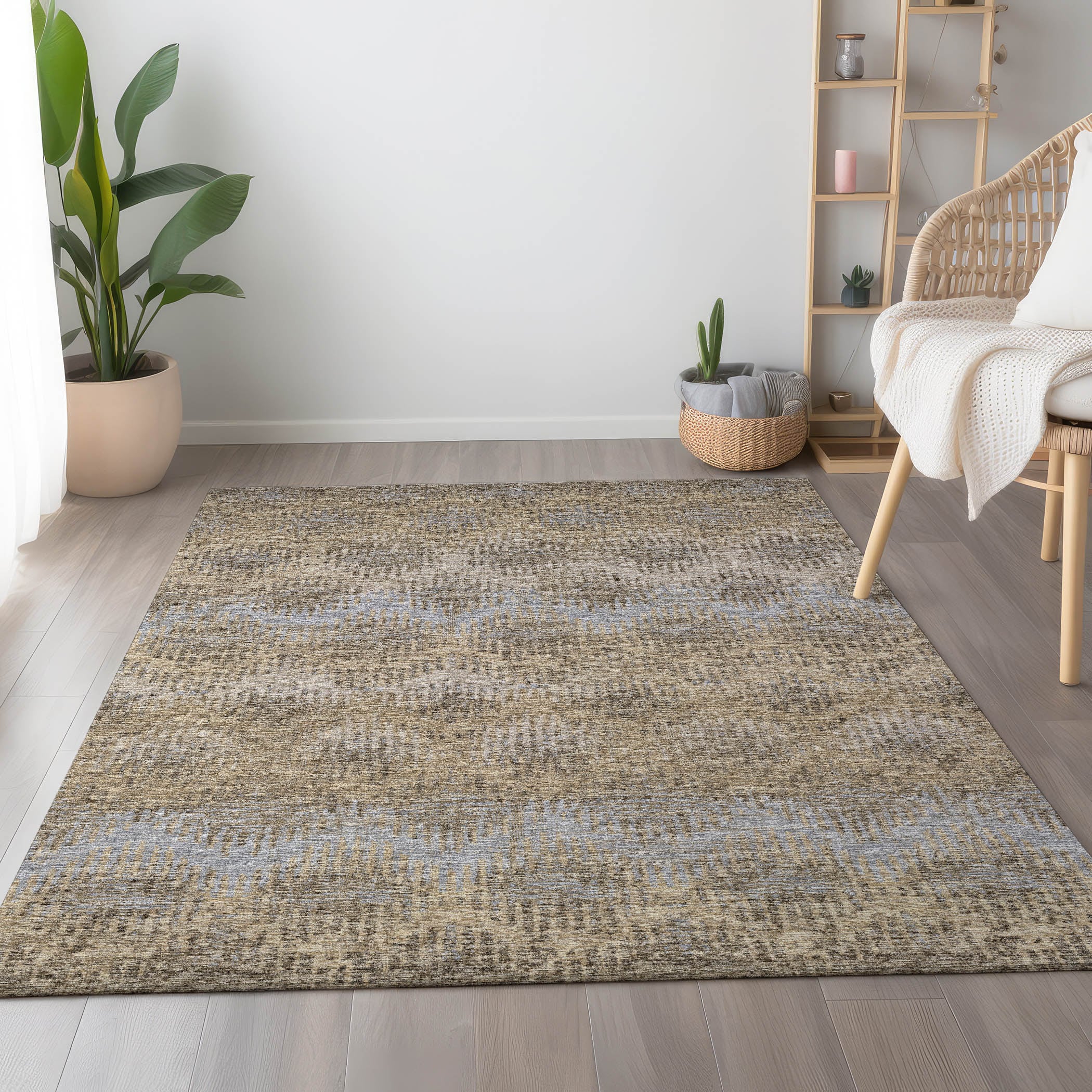 Addison Rugs AMF80EA8X10 Mayfield AMF80EA 8 x 10 (ft) Loomed Polyester Earth Rectangular Indoor Abstract Machine washable Area rug