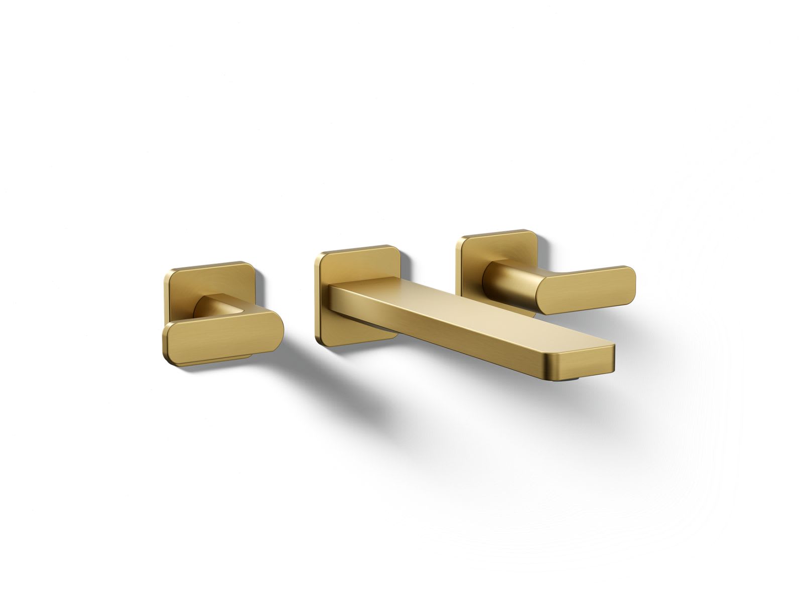KOHLER T27120-4-2MB Parallel 1.2 GPM Wall Mount Lavatory Faucet in Vibrant Brushed Moderne Brass (Valve Not Included)