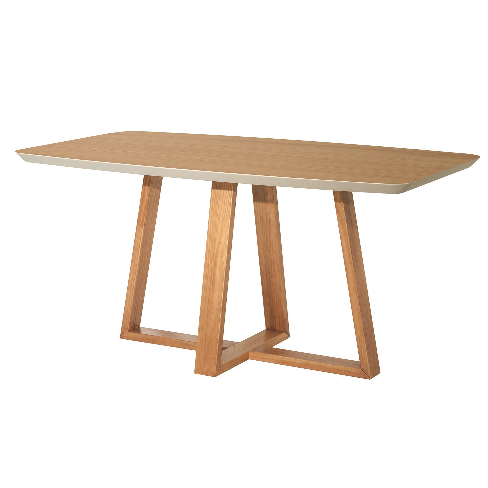 Manhattan Comfort Duffy Cinnamon and Off White Contemporary/Modern Dining  Table, Composite with Matte Composite Base 62.99-in L x 30.7-in H 1018451  at Lowes.com