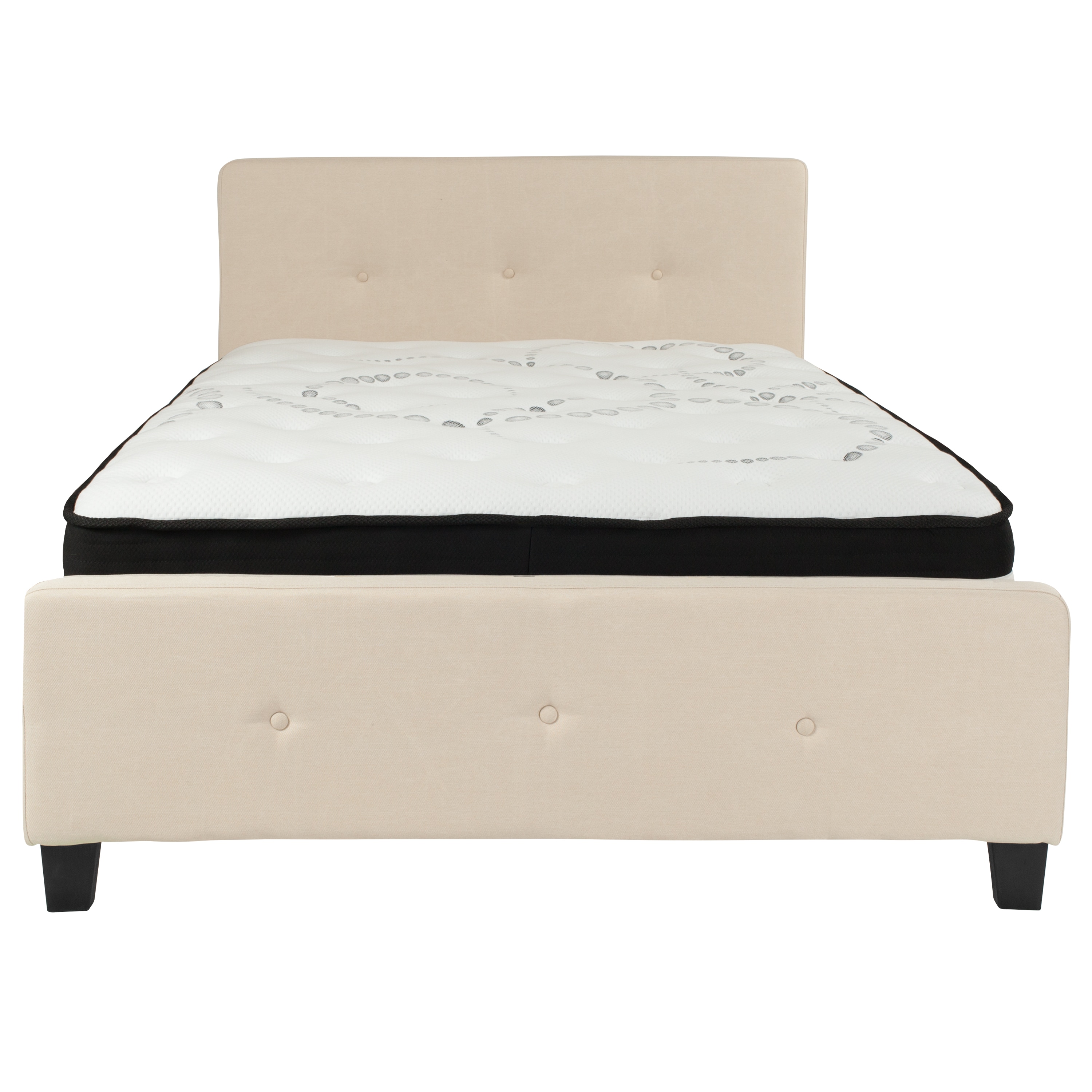 Flash Furniture Tribeca Beige Full Upholstered Platform Bed In The Beds ...