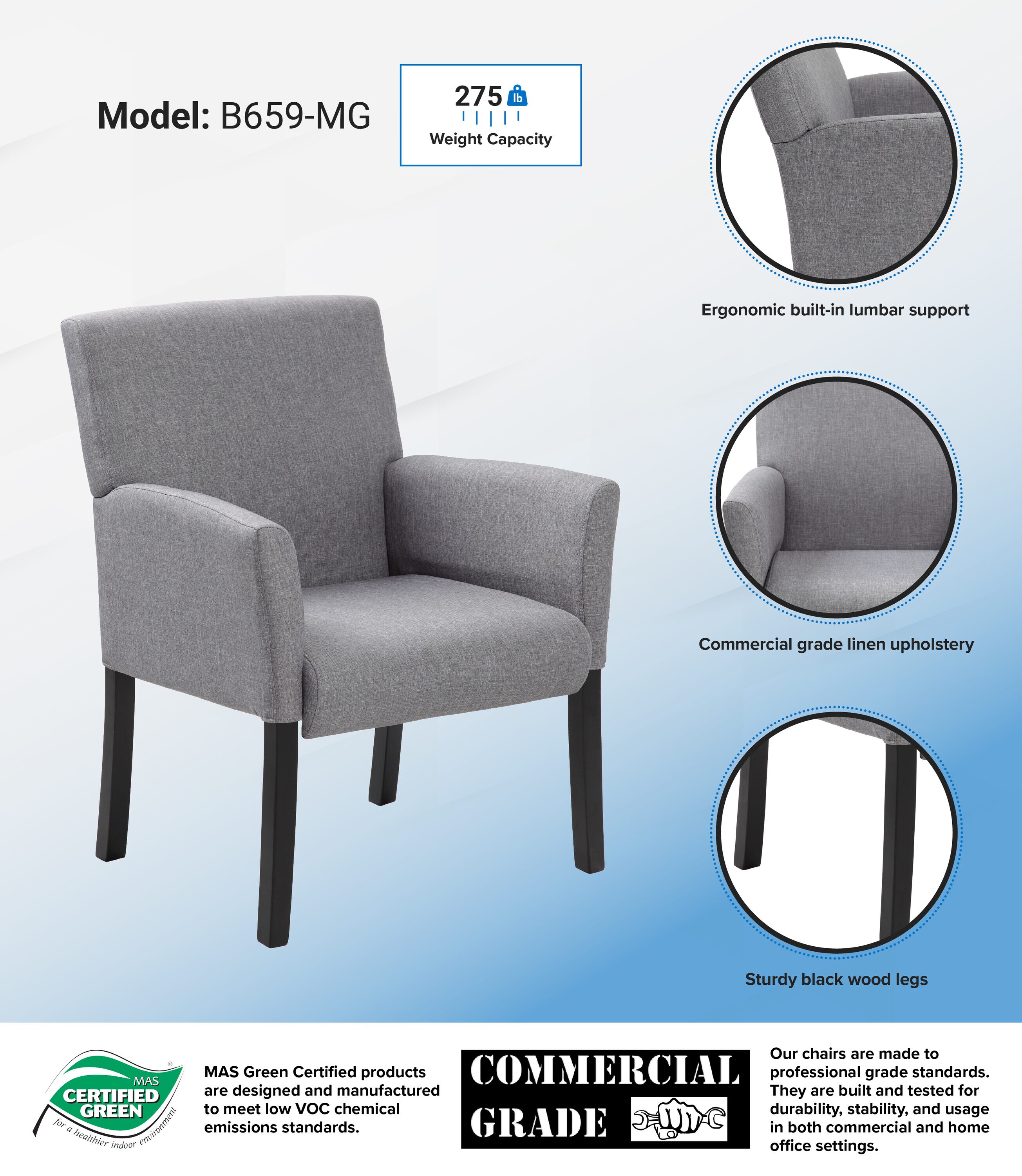 Boss Office Products B659-MG Office-Chairs - View #8