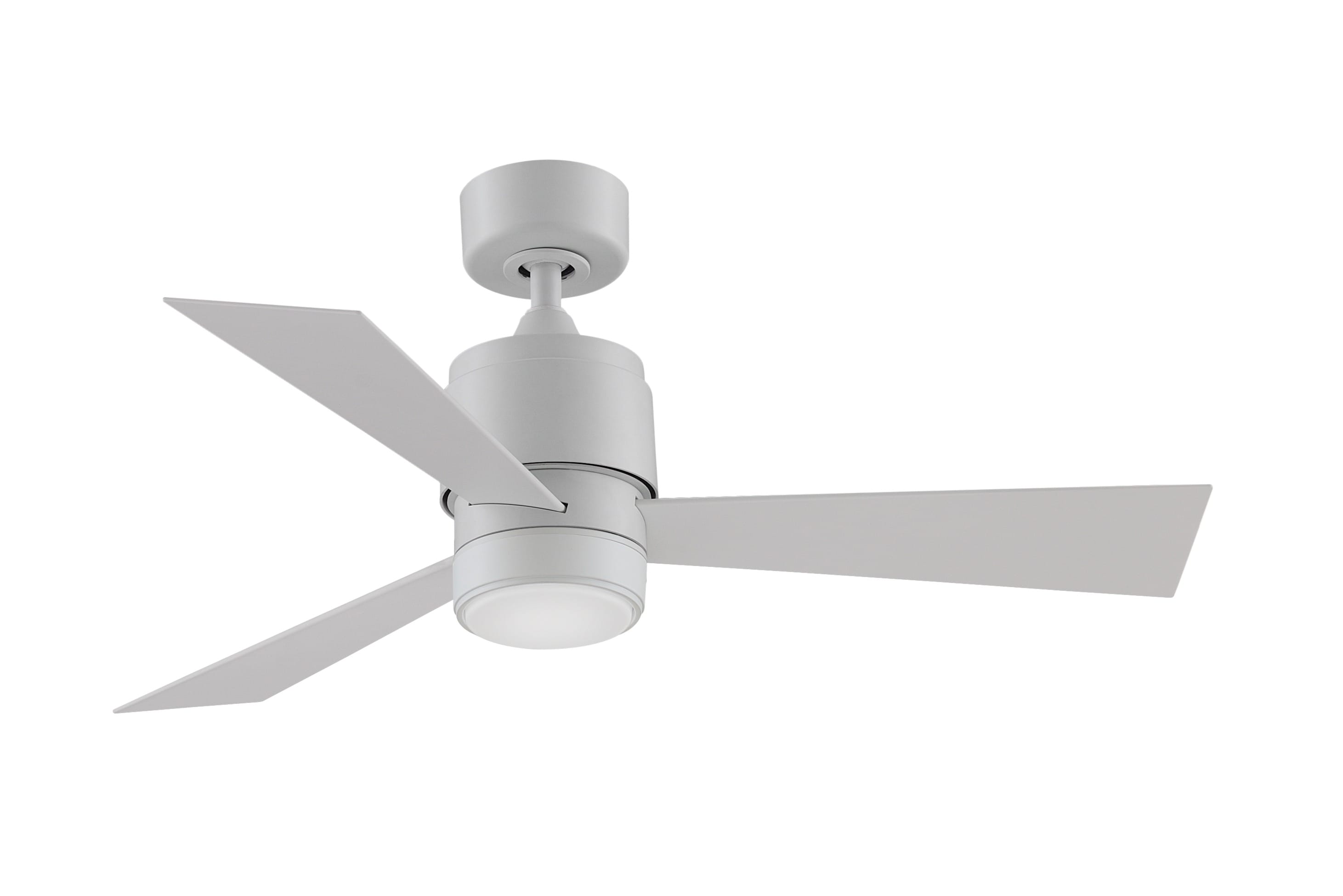 Fanimation FP4660MWW-44MWW-LK Zonix Wet Custom 44-in Matte White Integrated LED Indoor/Outdoor Propeller Ceiling Fan with Light and Remote (3-Blade)