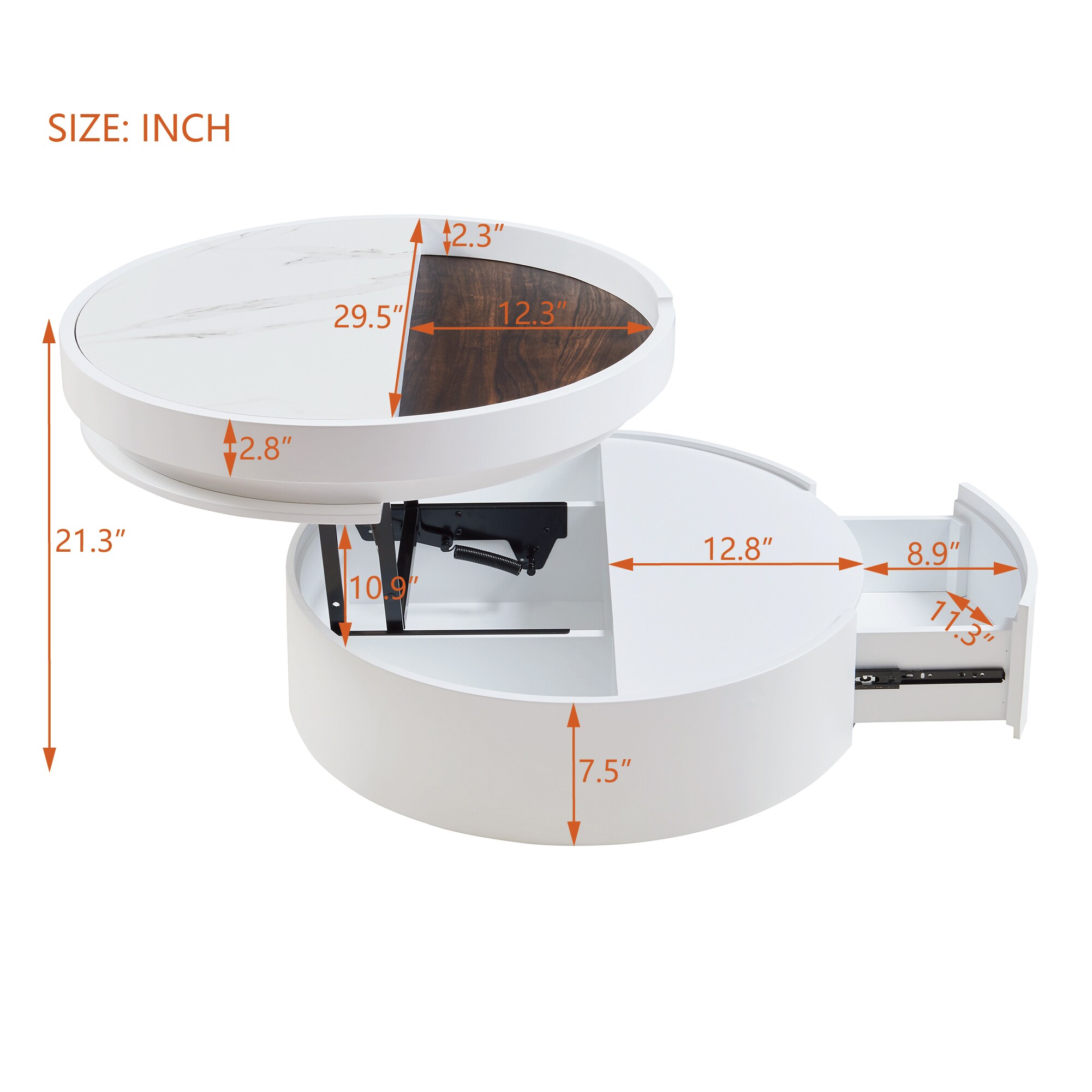 Homy Casa RHMA-WH Coffee-Tables - View #5