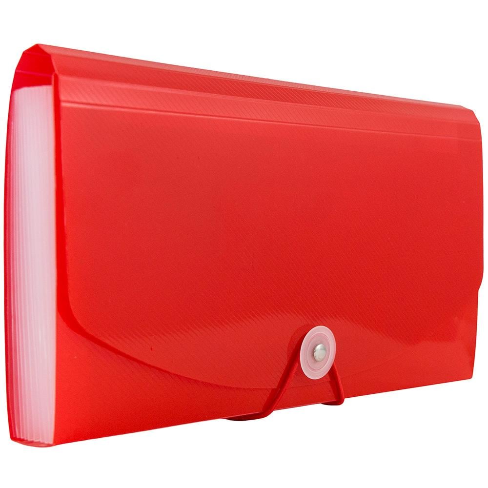 JAM Paper Red Plastic 5-in x 10-1/2-in Button and String Expanding