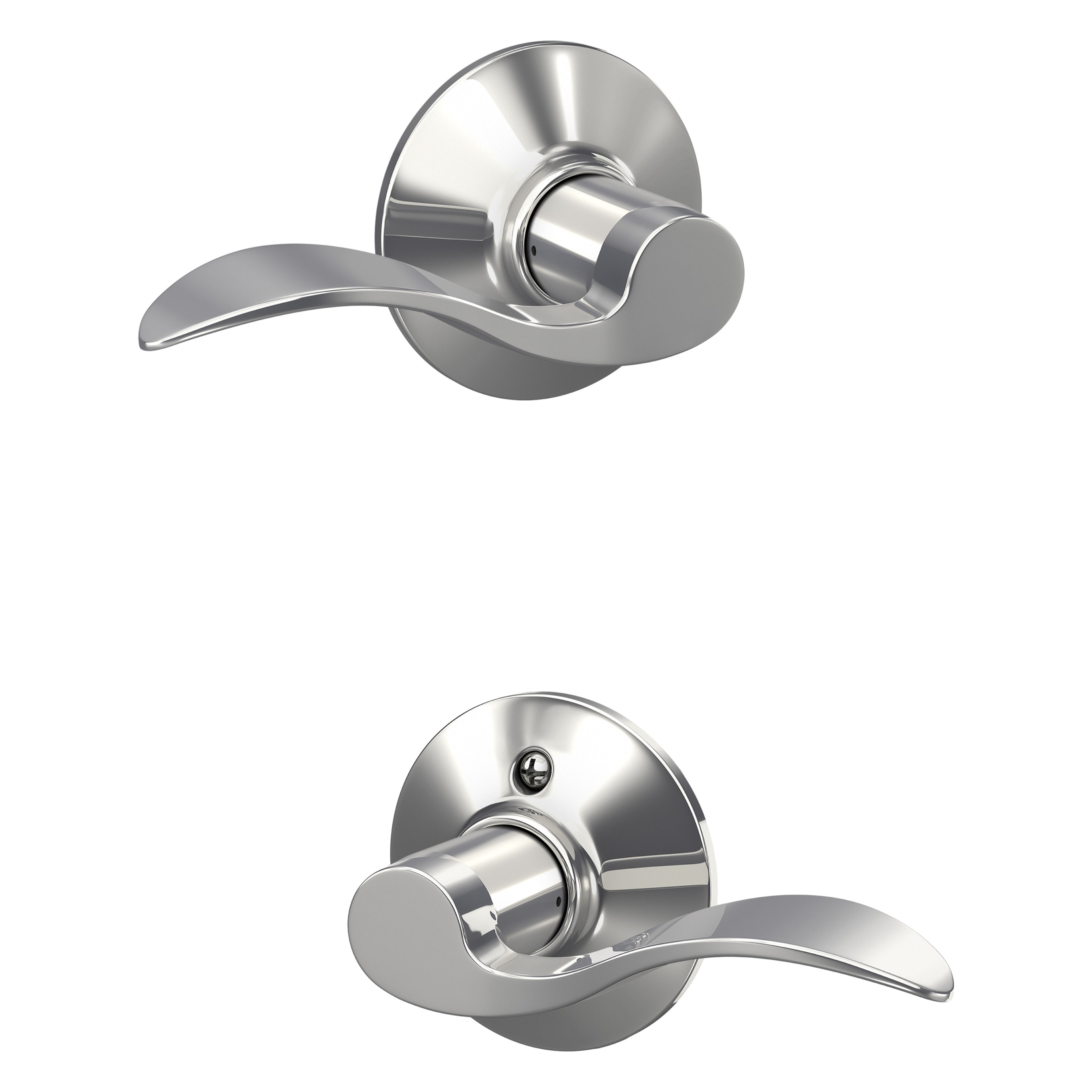 Schlage F10 ACC 625 Accent - Camelot Polished Chrome Interior Hall/Closet Passage Door Handle