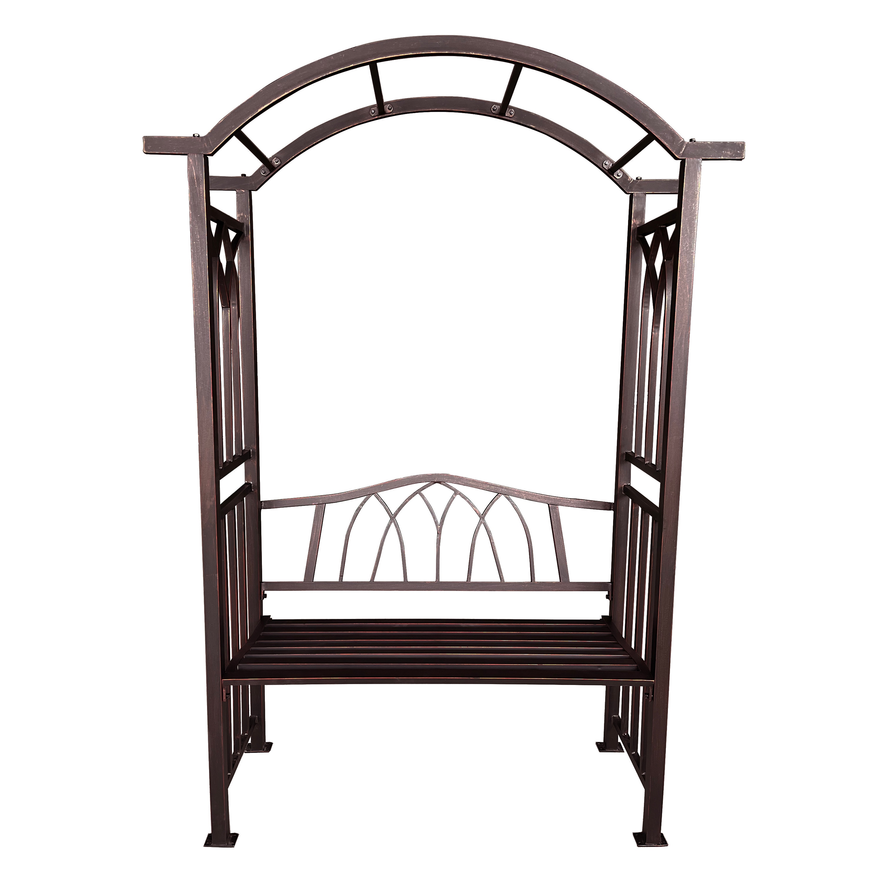 Oakland Living 4.92-ft W x 7.15-ft H Arched Bronze Extruded aluminum Garden Arbor
