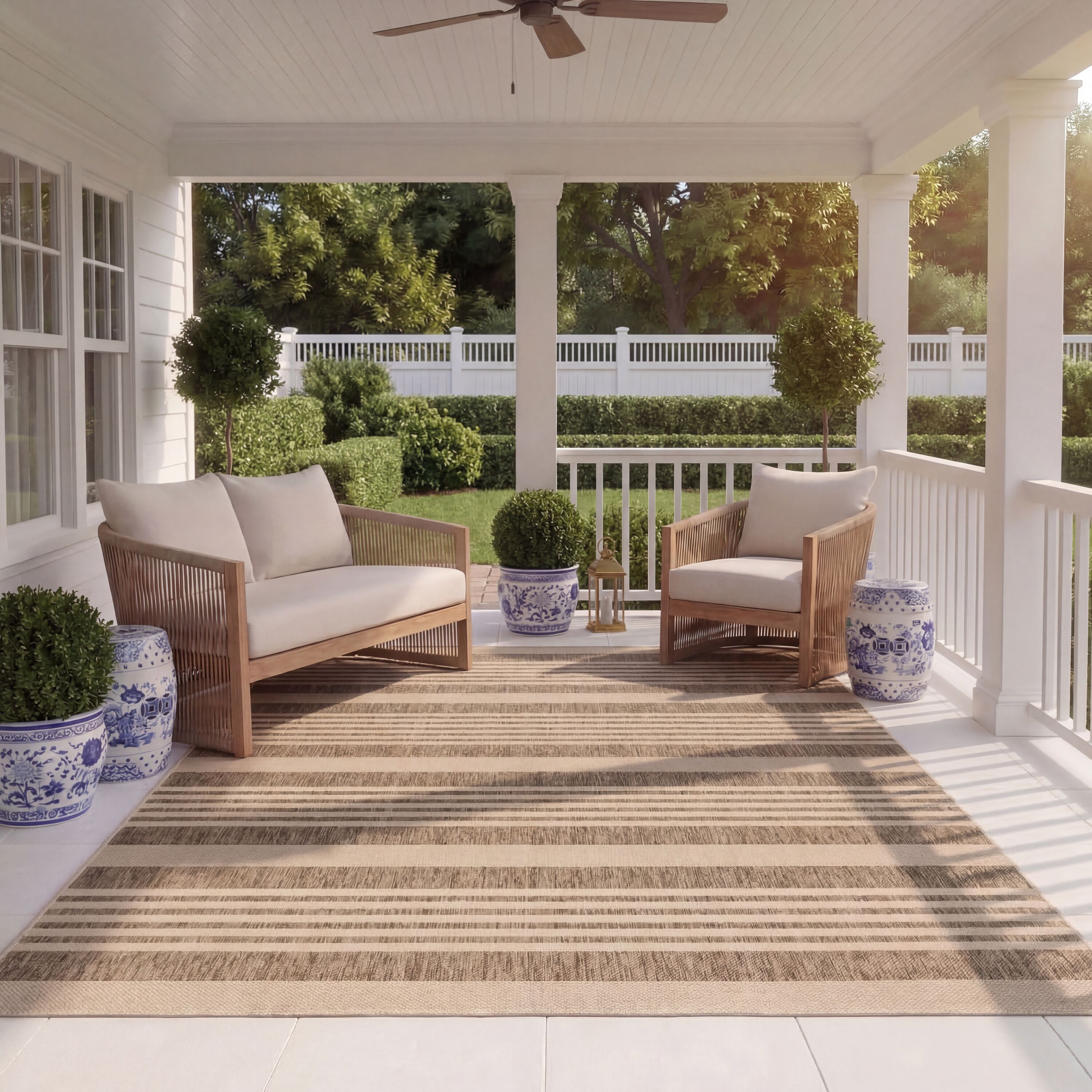 Safavieh - Courtyard 6062-242 Brown Bone 7ft-10in x 7ft-10in Rug