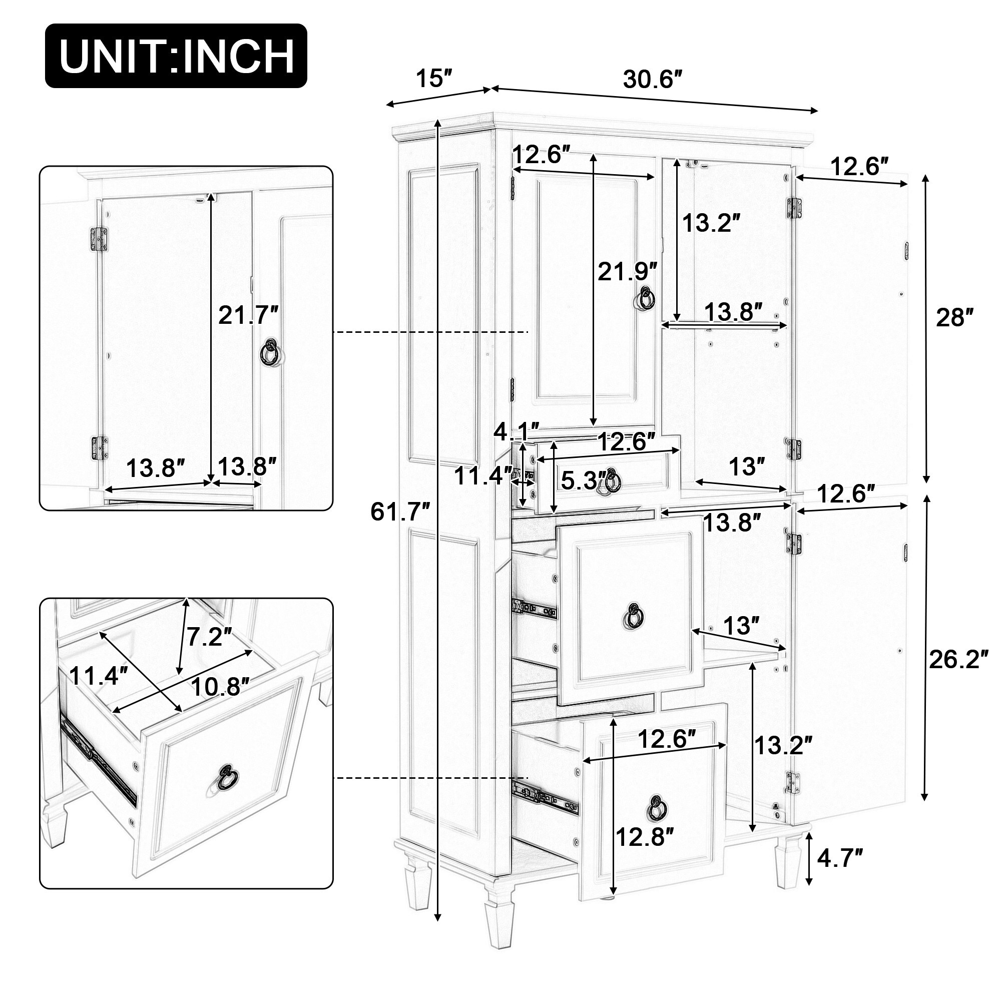 Dexmalle N725P236498K Linen-Cabinets - View #10