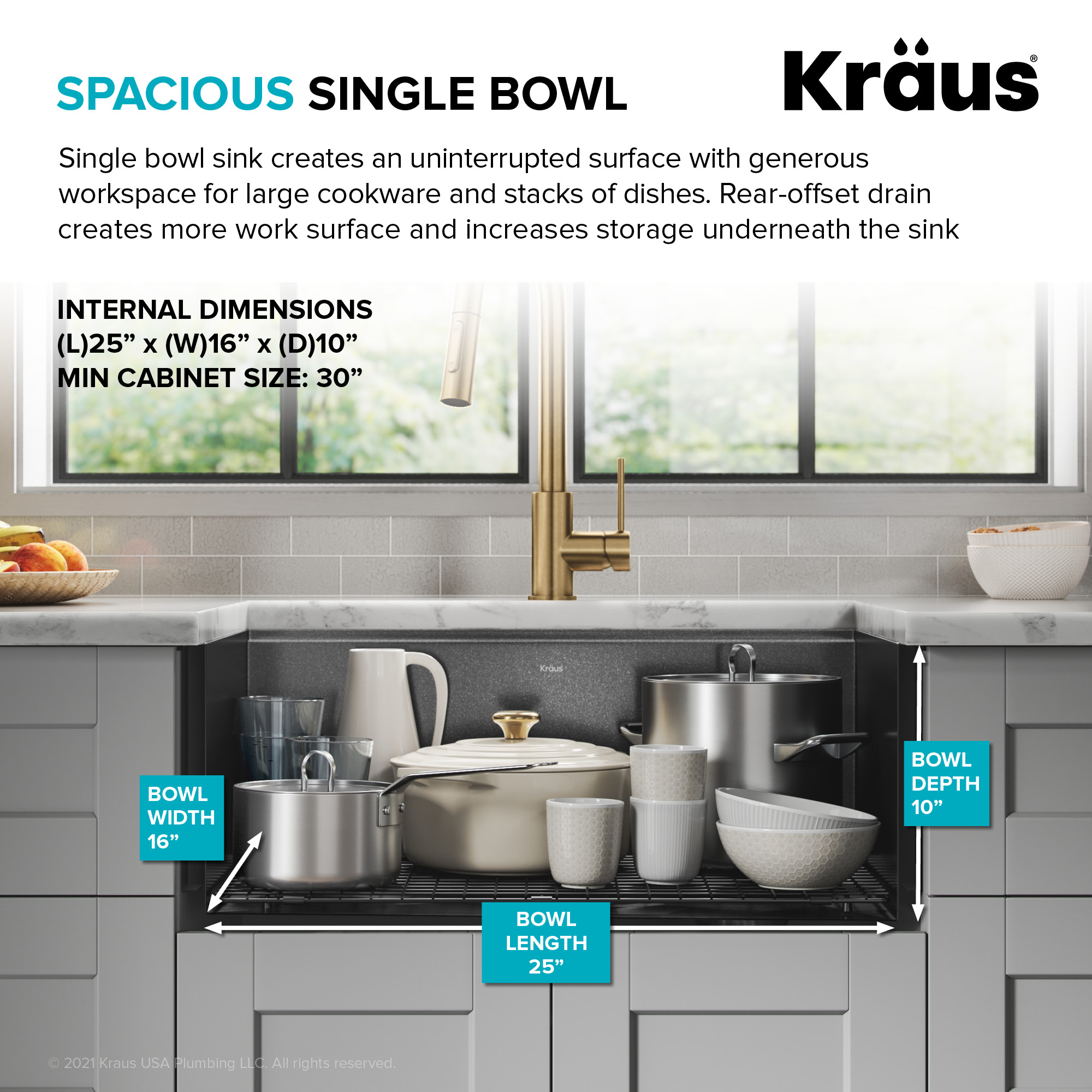 Kraus KWF210-27-PGM Kitchen-Sinks - View #6