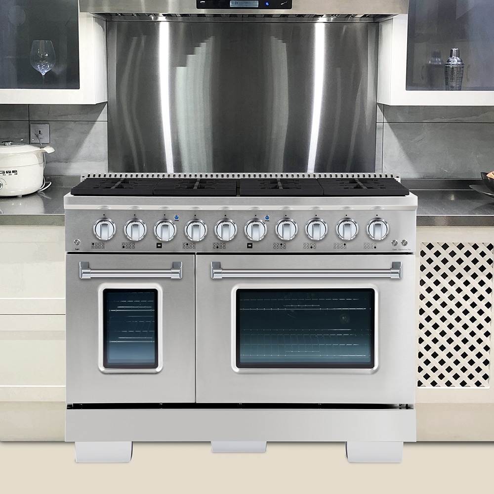 Hallman 48-in 8 Burners 4.5-cu ft / 2.5-cu ft Convection Freestanding ...