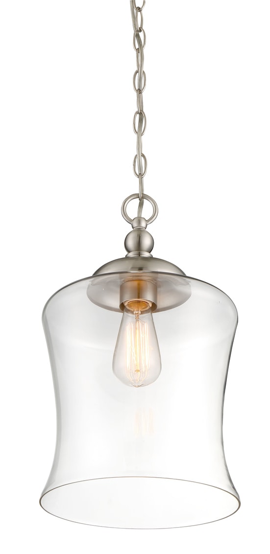 Brushed Nickel Mini Pendant with Clear Glass Shade