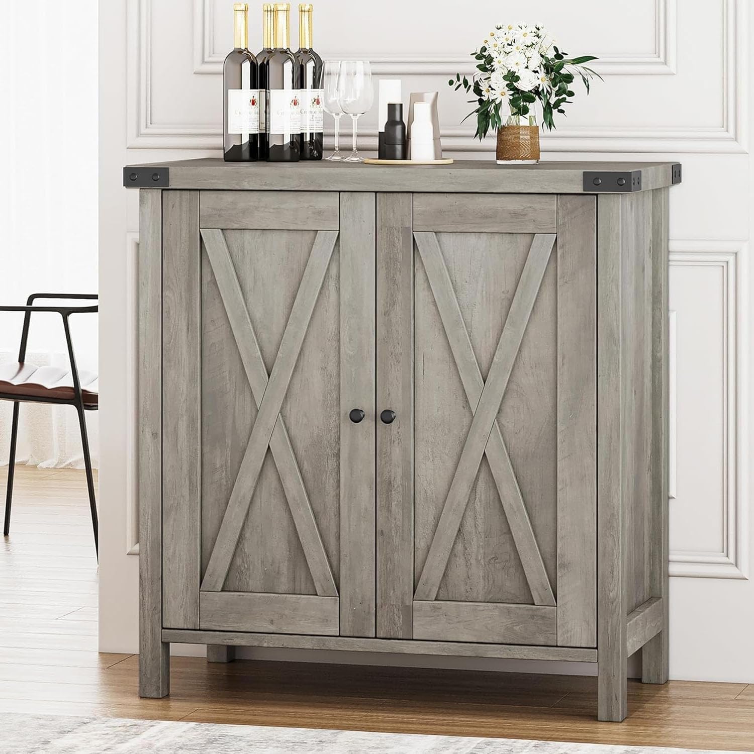 Qeetex Features rustic woodgrain finish with clean lines blending modern functionality and classic charm perfect for dining living entry or hallway spaces #AWEPHO0YPZKKVP