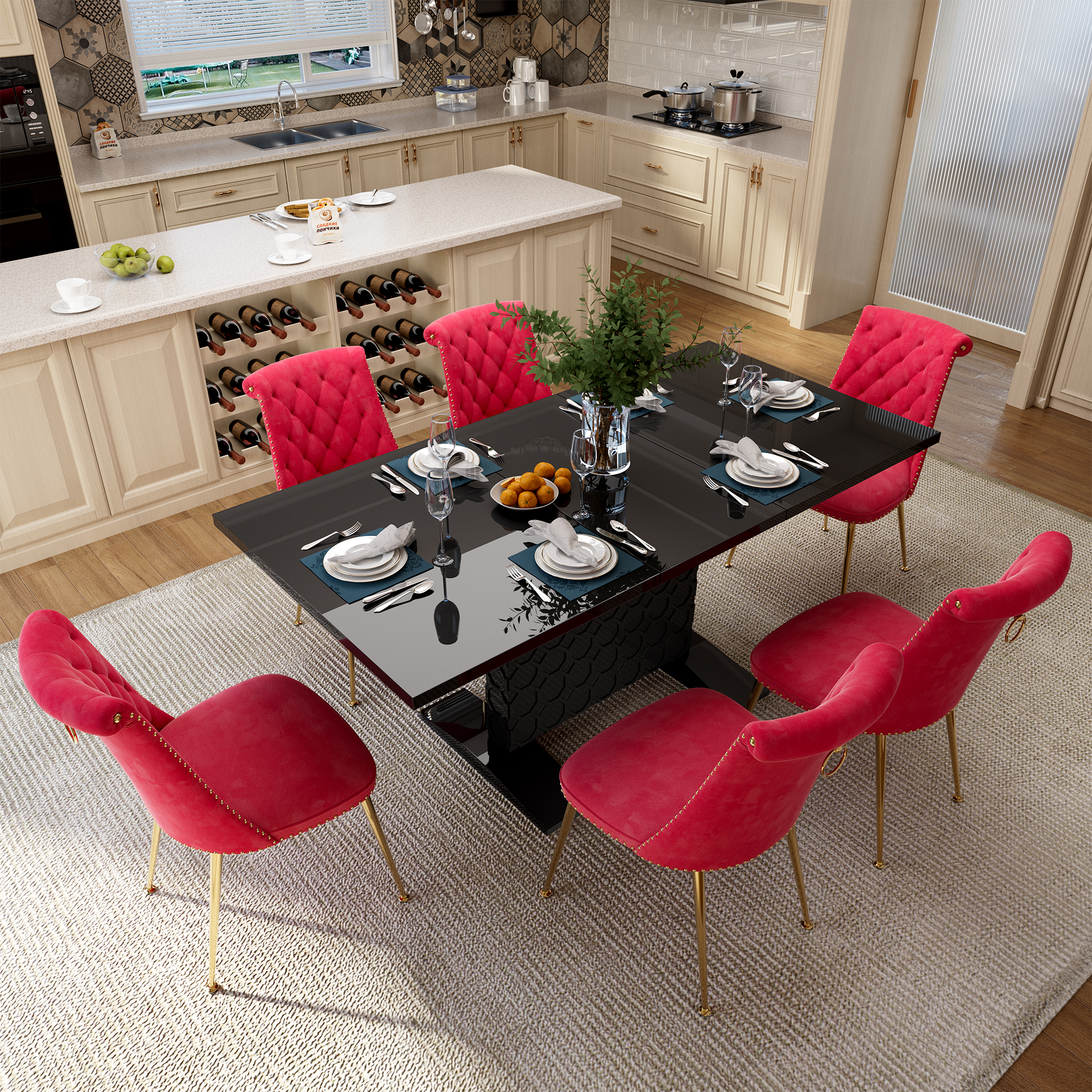 Clihome CL-ST1-BK703ROSE Dining-Sets - View #3