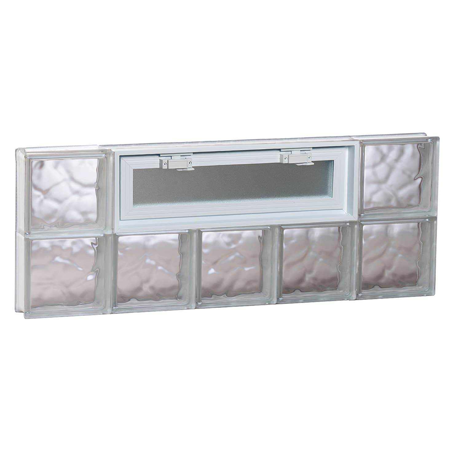 REDI2SET V4016DC Wavy Glass 38-3/4-in x 15-1/2-in Frameless Replacement Vented Glass Block Window