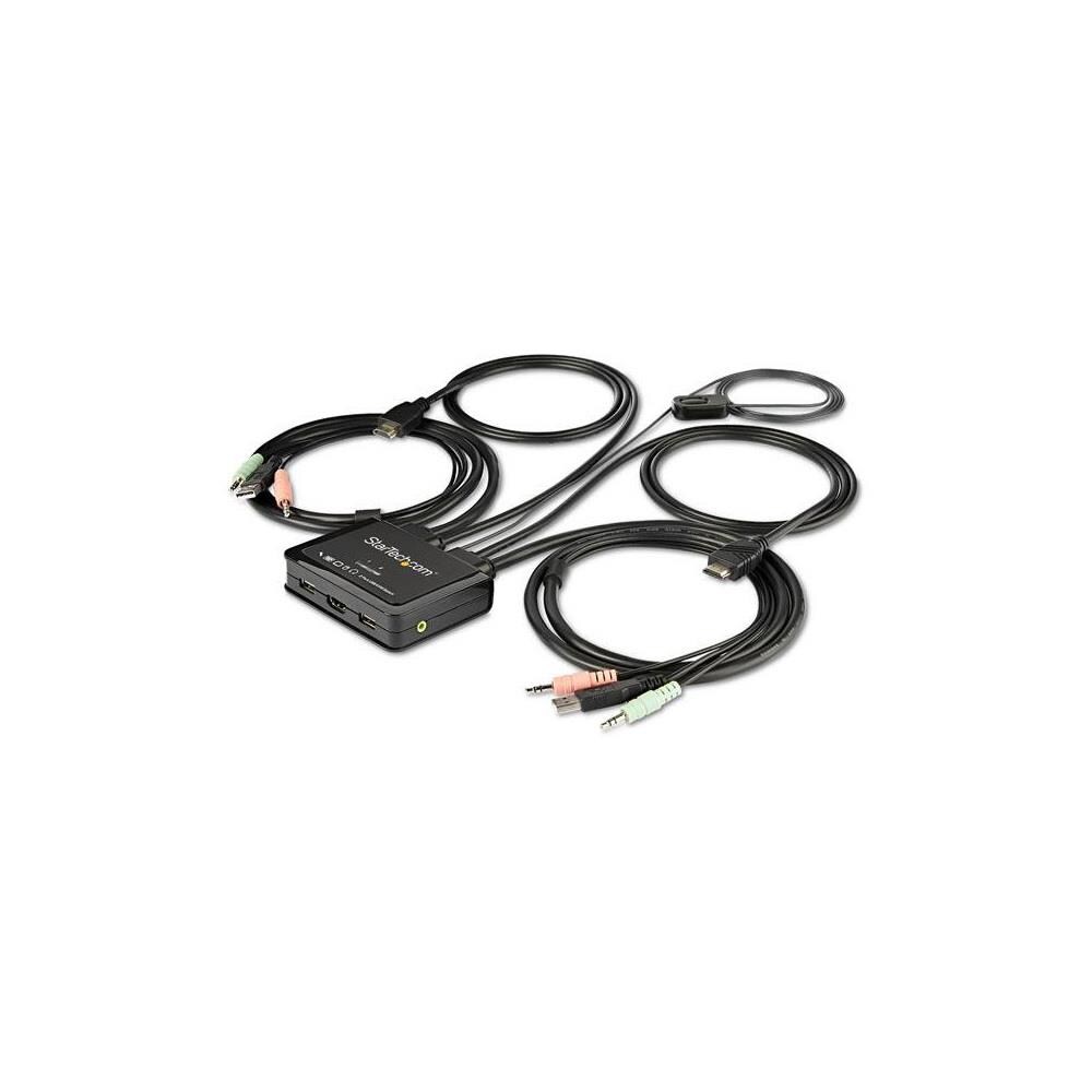 StarTech TCNCD389328  ST-SV211HDUA4K 2-Port HDMI KVM Switch with Built-in Cables- USB 4K 60Hz