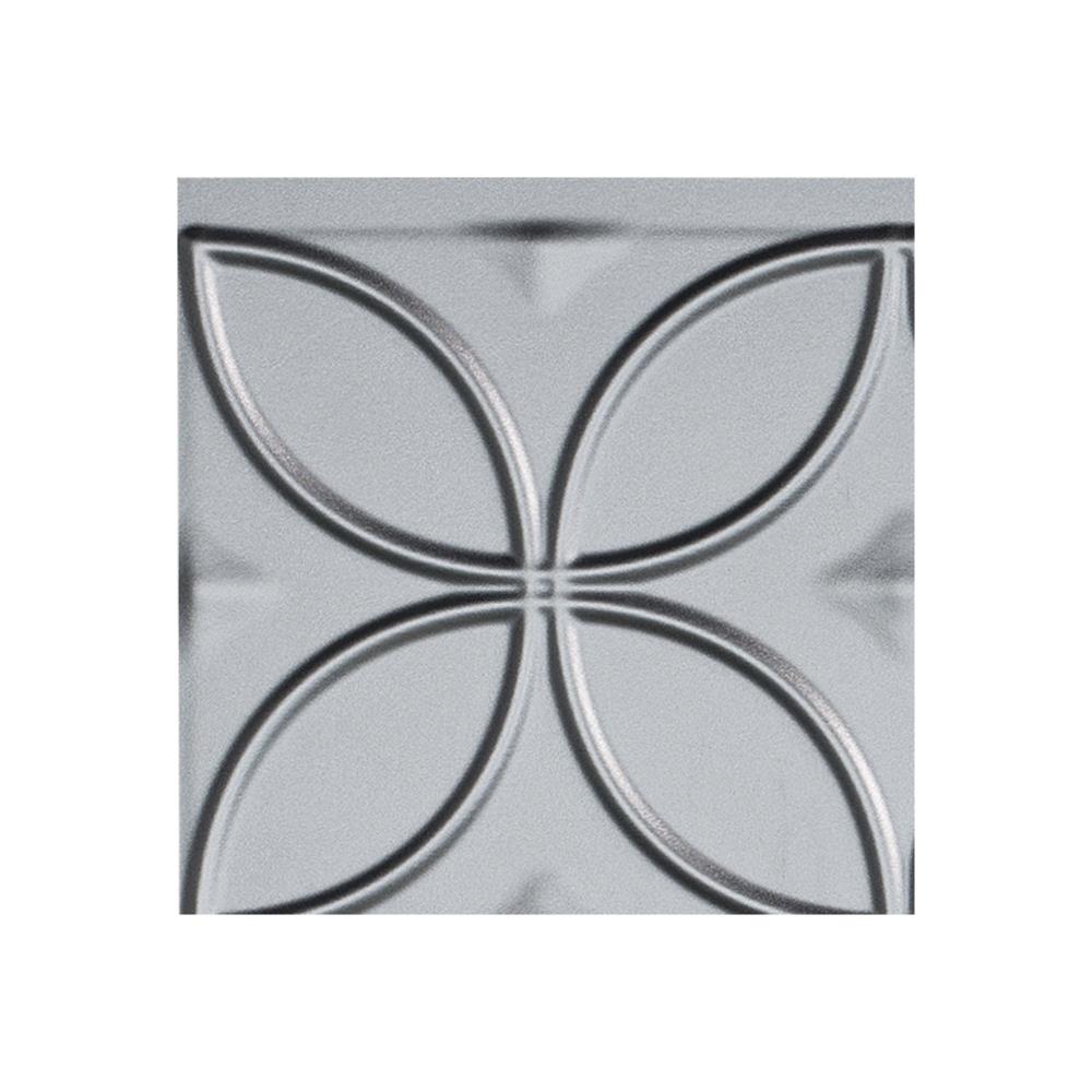 Fasade X4409 Sample 6-in x 6-in Plastic Argent Silver Backsplash Panels