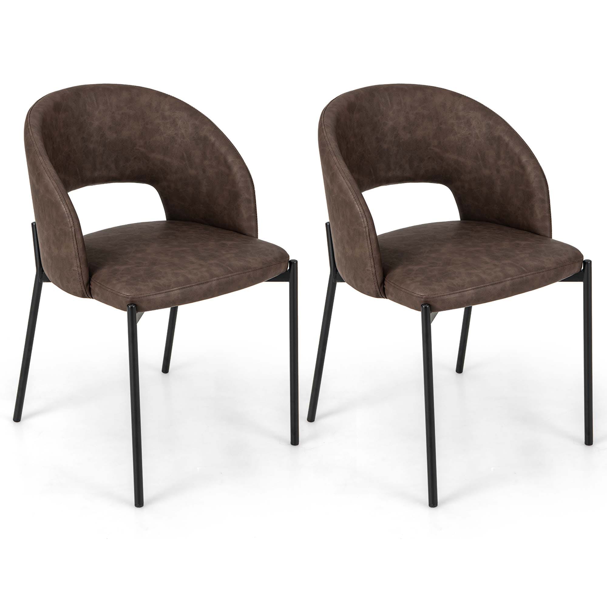 Costway HCST01612  Dining Chair Set of 2 with High density Sponge Cushion Sturdy X shaped Frame