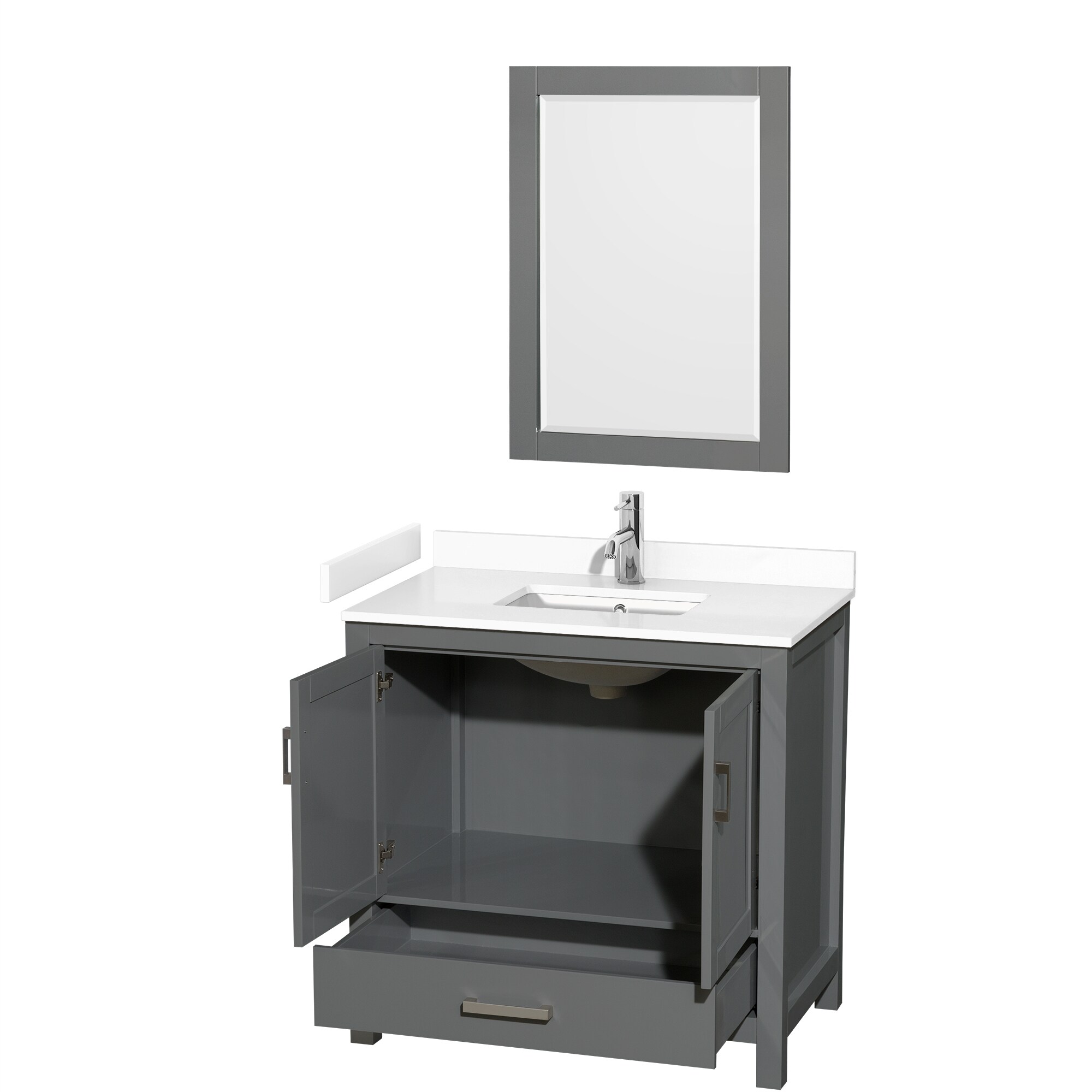 Wyndham Collection WCS141436SKGWCUNSM24 Bath-Vanity-Combo - View #2