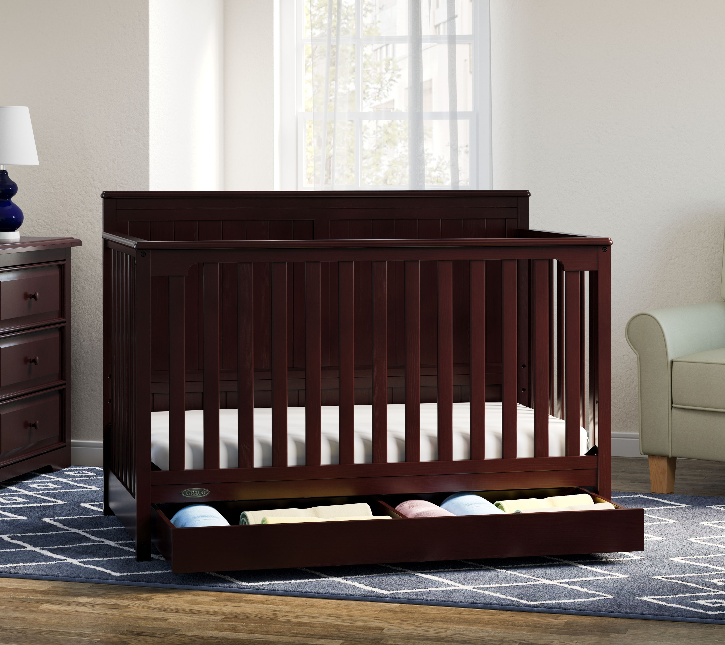 Convertible best sale crib espresso