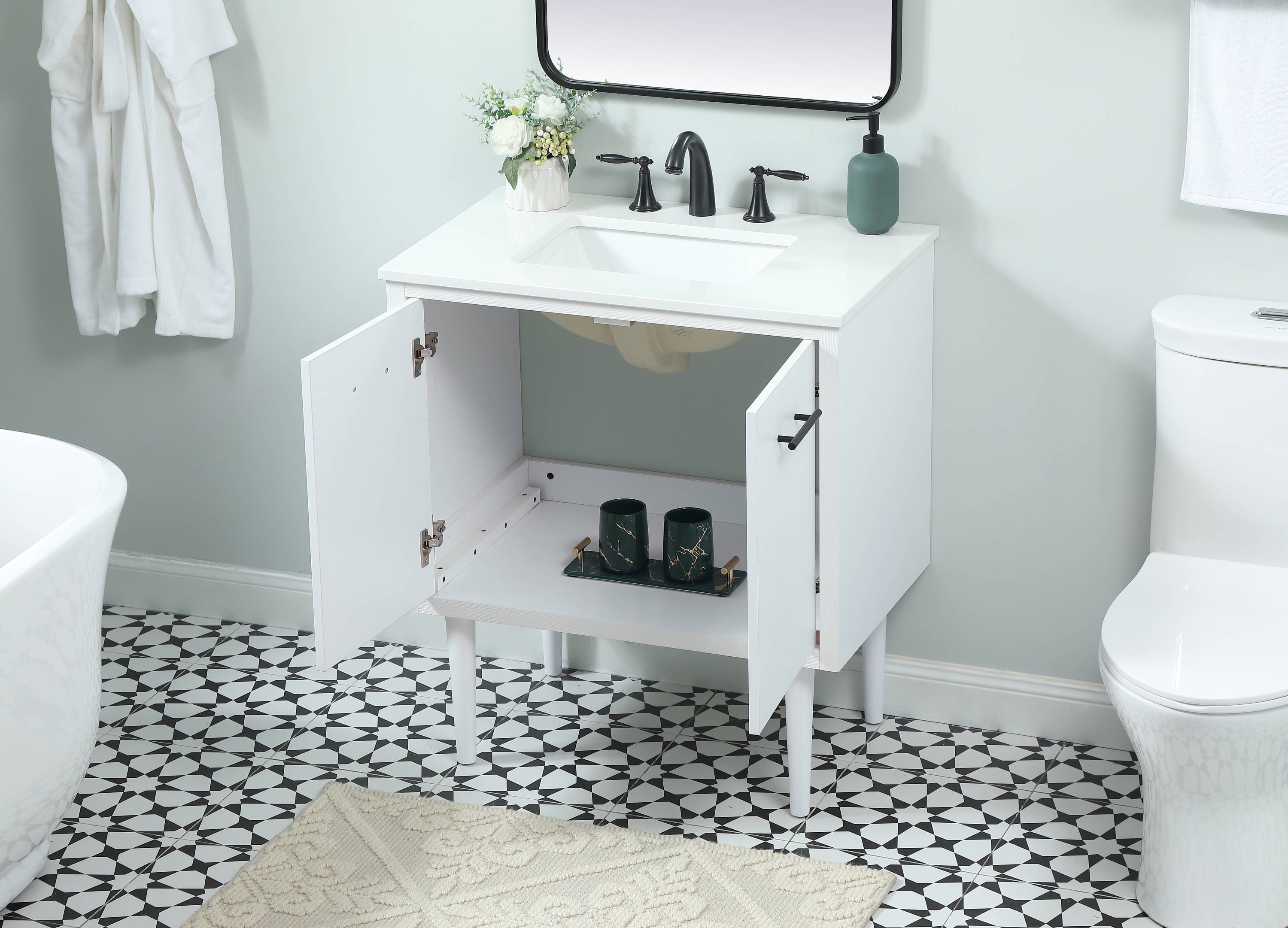 Elegant Decor HF144090MWH Bath-Vanity-Combo - View #4