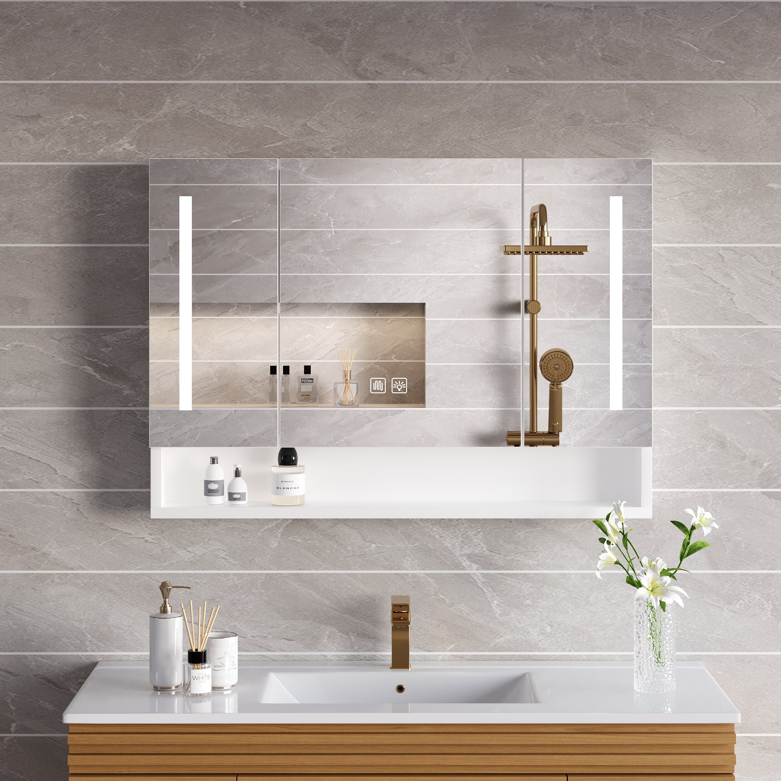 WELLFOR GIZMAY06PE Bathroom-Medicine-Cabinets - View #2