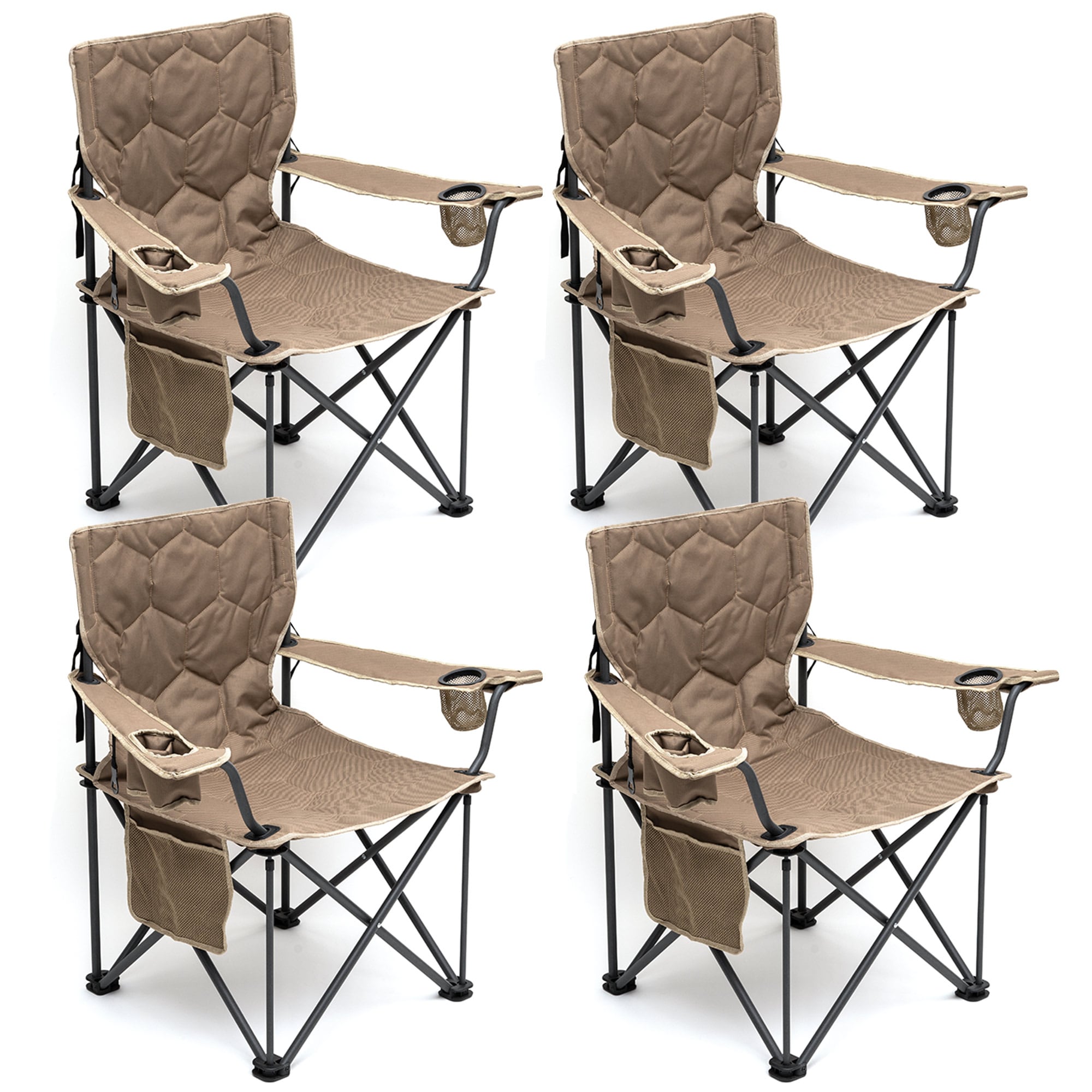 Mondawe MO-P4AC2418BKA1 Polyester Brown Folding Camping chair Carrying Strap/Handle Included