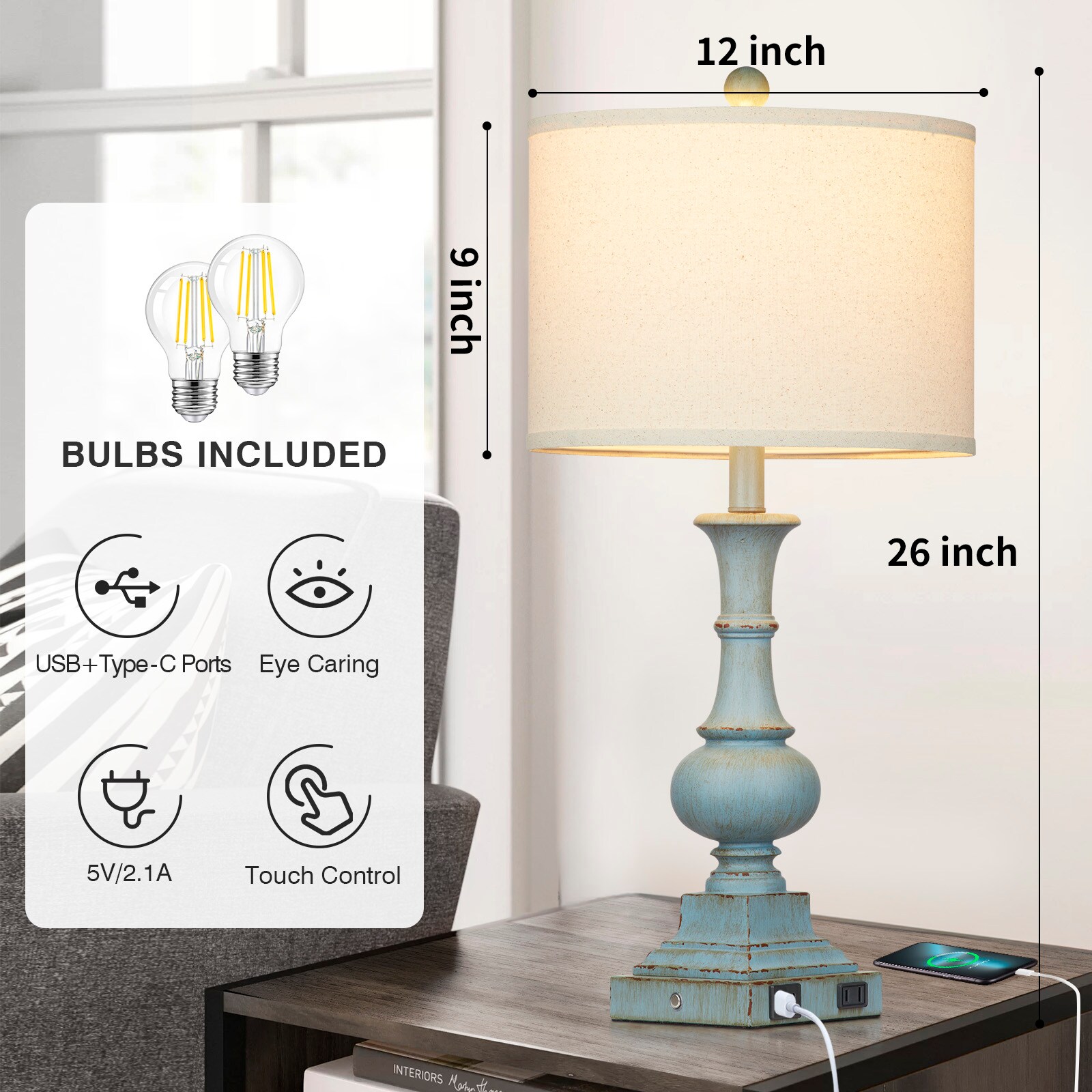 UrFurnishings TD-275 Table-Lamps - View #9