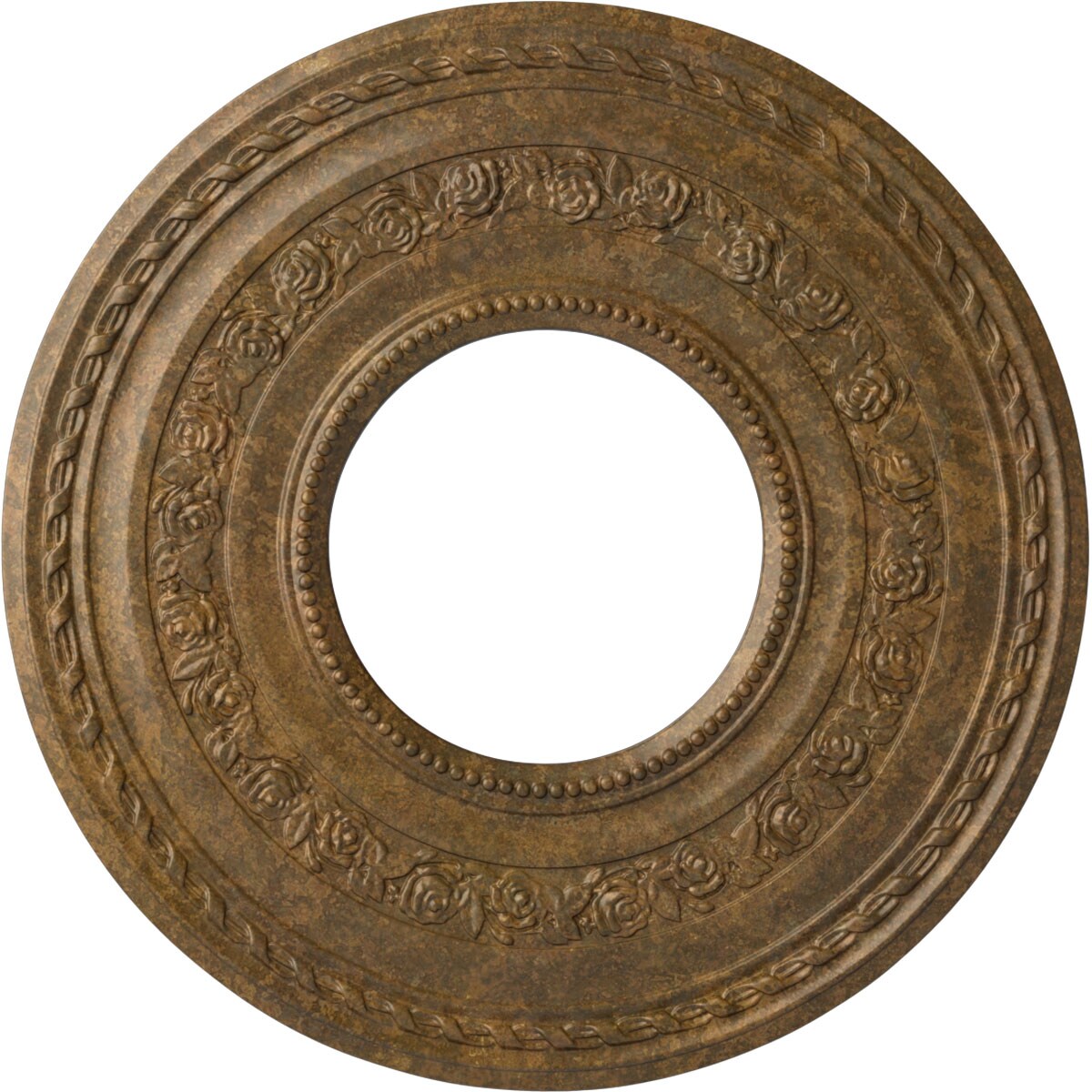 Ekena Millwork CM29ATRZS Anthony 29.375-in W x 29.375-in L Painted Rubbed Bronze Polyurethane Whole Ceiling Medallion